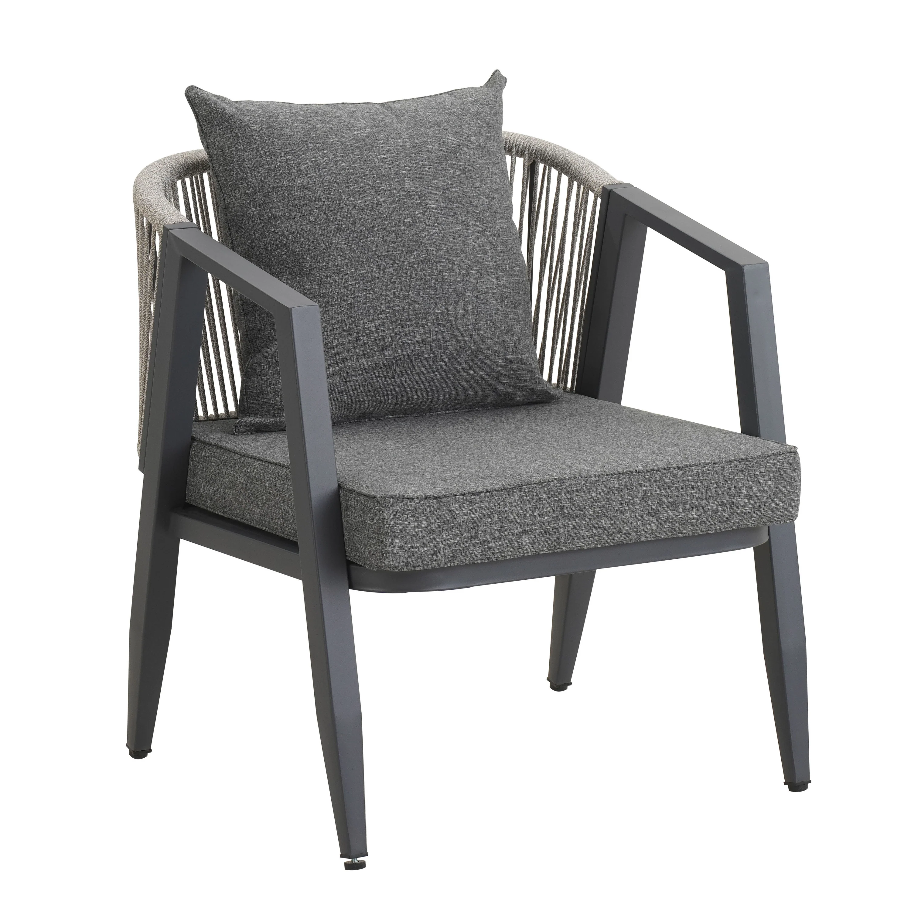 Curve Metal Rope Design Outdoor Loveseat Set - Image 13