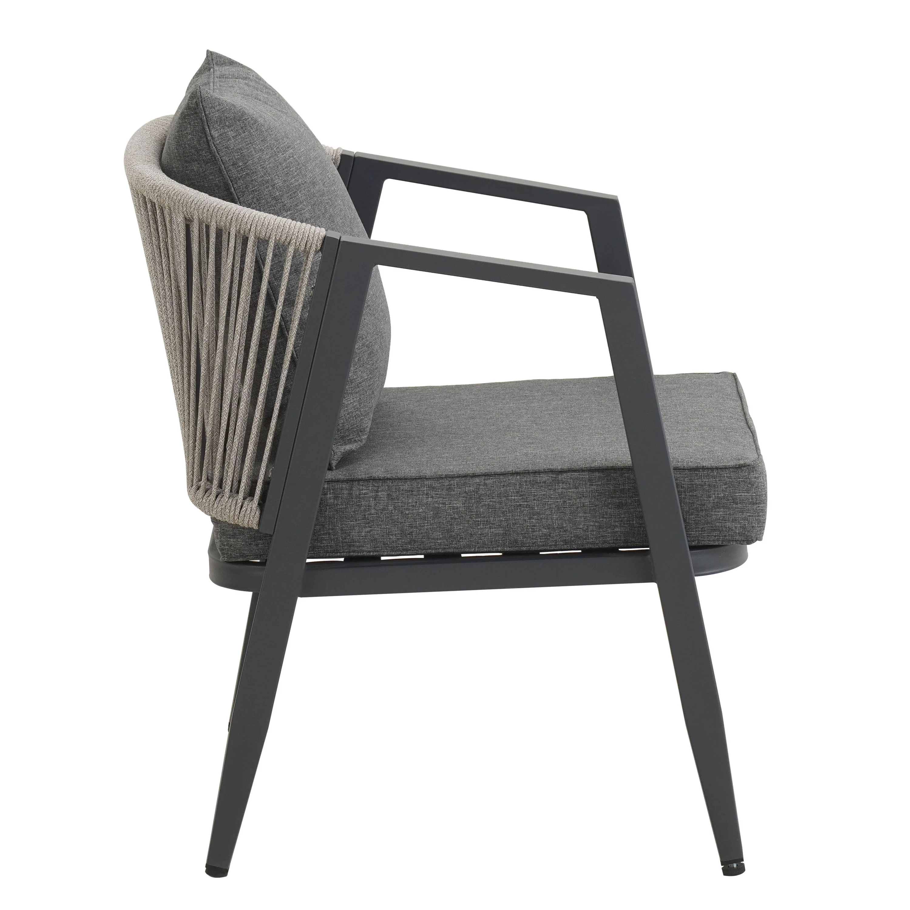 Curve Metal Rope Design Outdoor Loveseat Set - Image 14