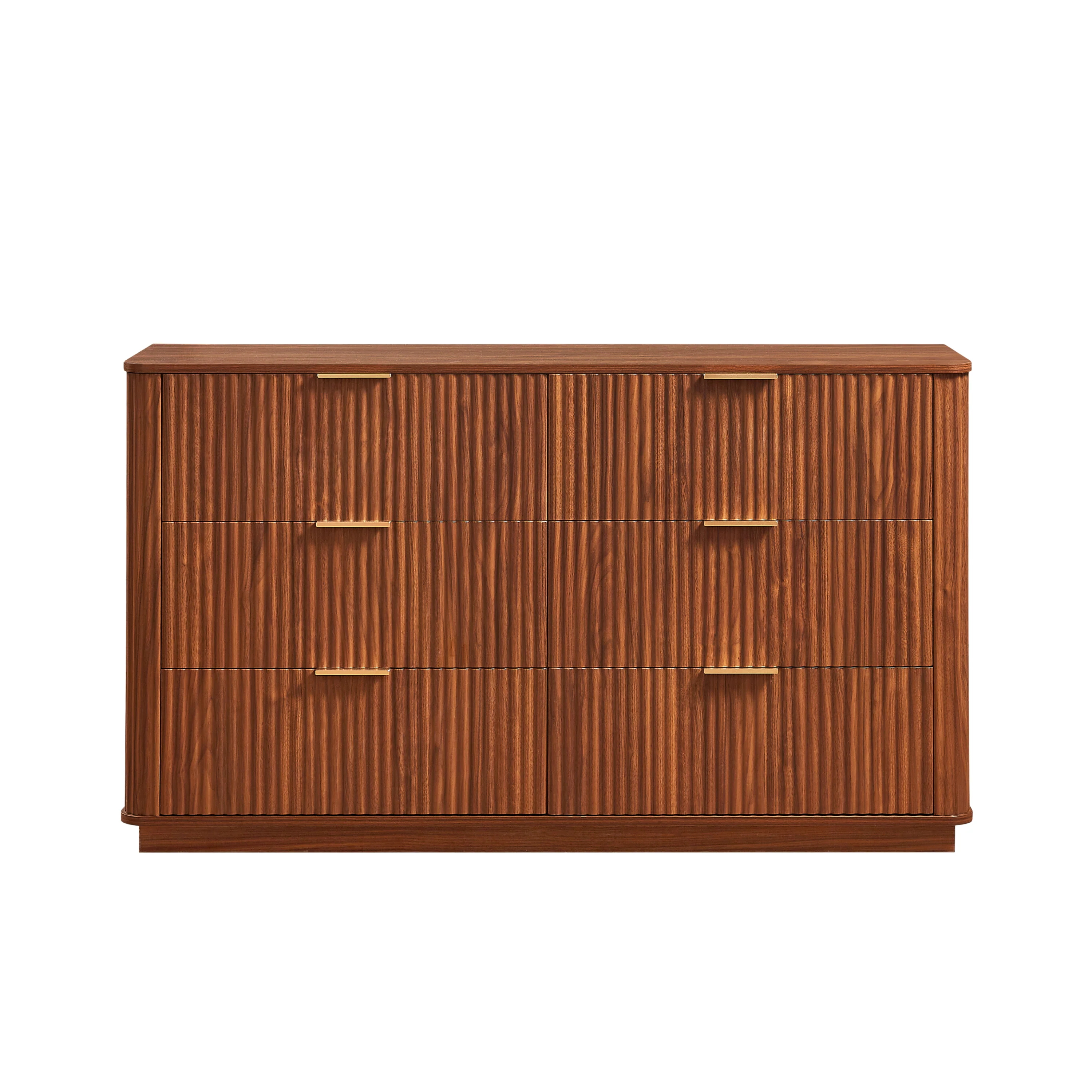Curved wave Design Fluted 55' Wide Modern 6 Drawers Dresser - Image 23
