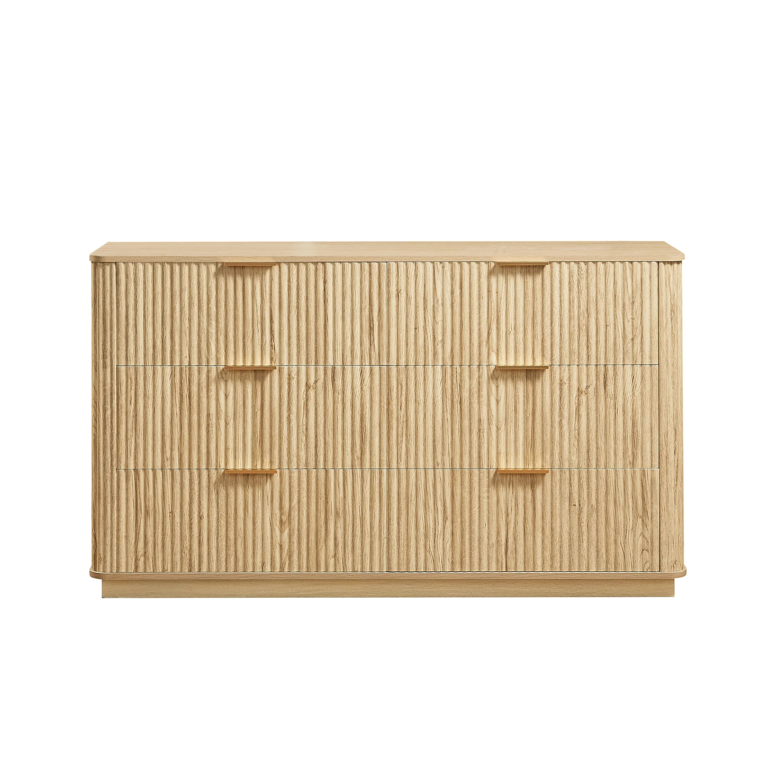 Curved wave Design Fluted 55' Wide Modern 6 Drawers Dresser - Image 8