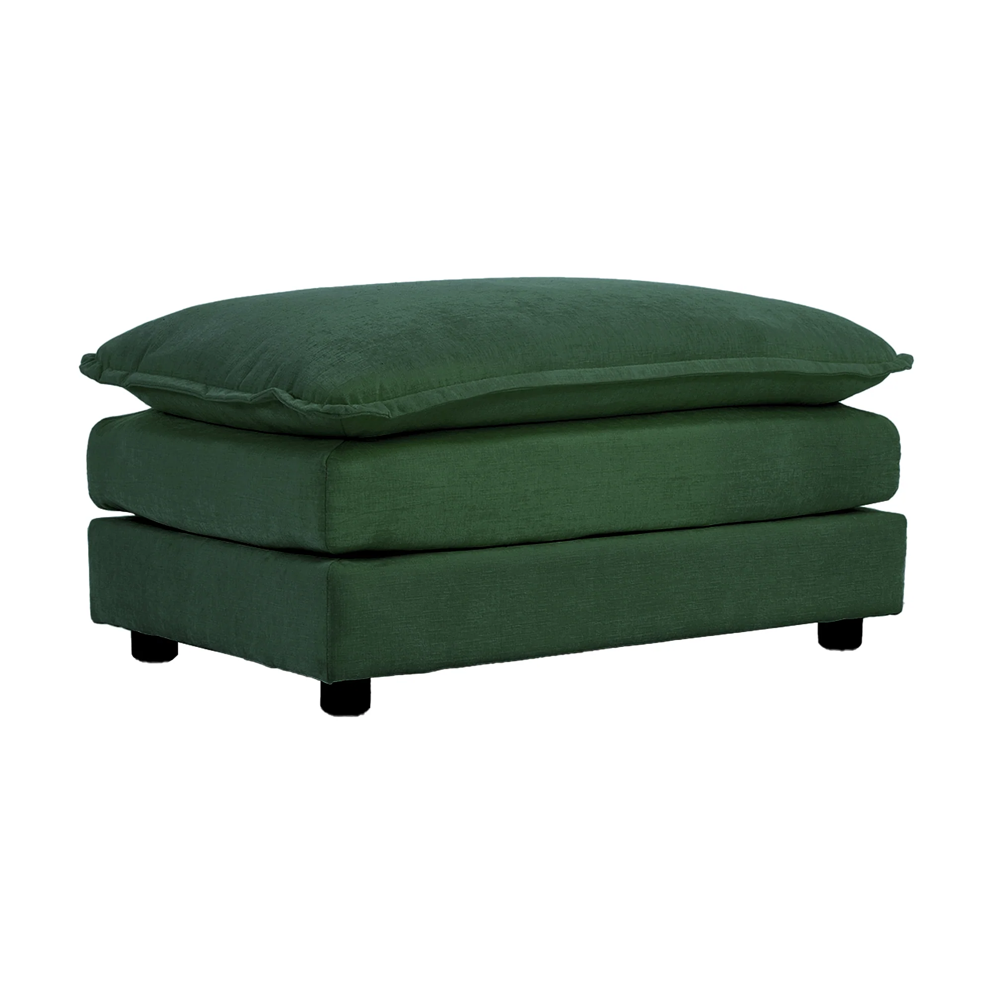 Walker Edison | Chenille Modular Cloud Couch with L-Shaped Sectional and Ottoman - Image 9