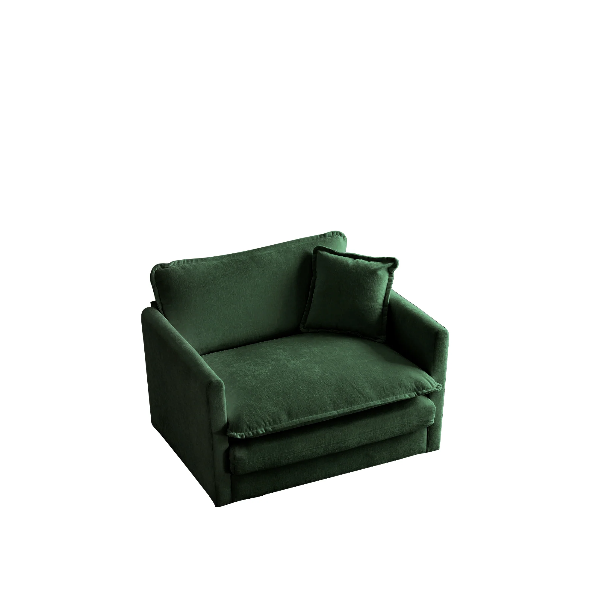 Green Cloud Pillow Top Chenille Upholstered Sofa Chair - Image 3