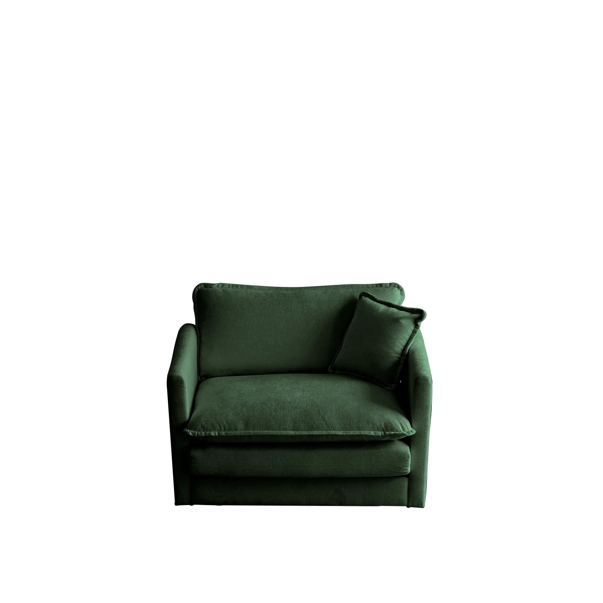 Green Cloud Pillow Top Chenille Upholstered Sofa Chair - Image 4