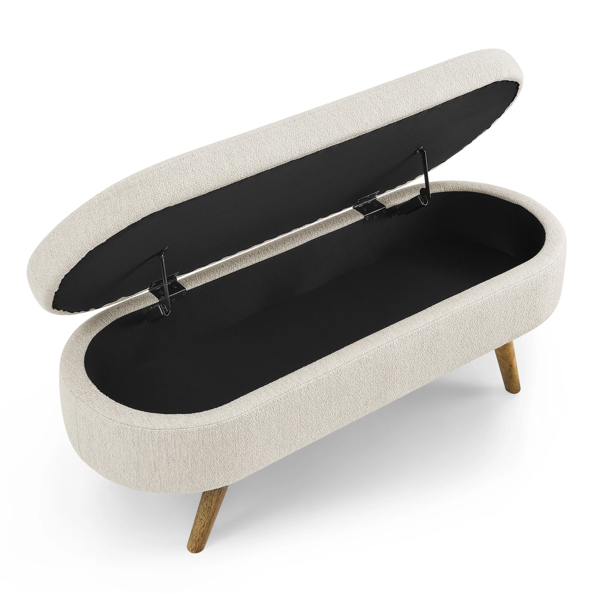 Walker Edison | Ottoman Oval Storage Bench - Image 7