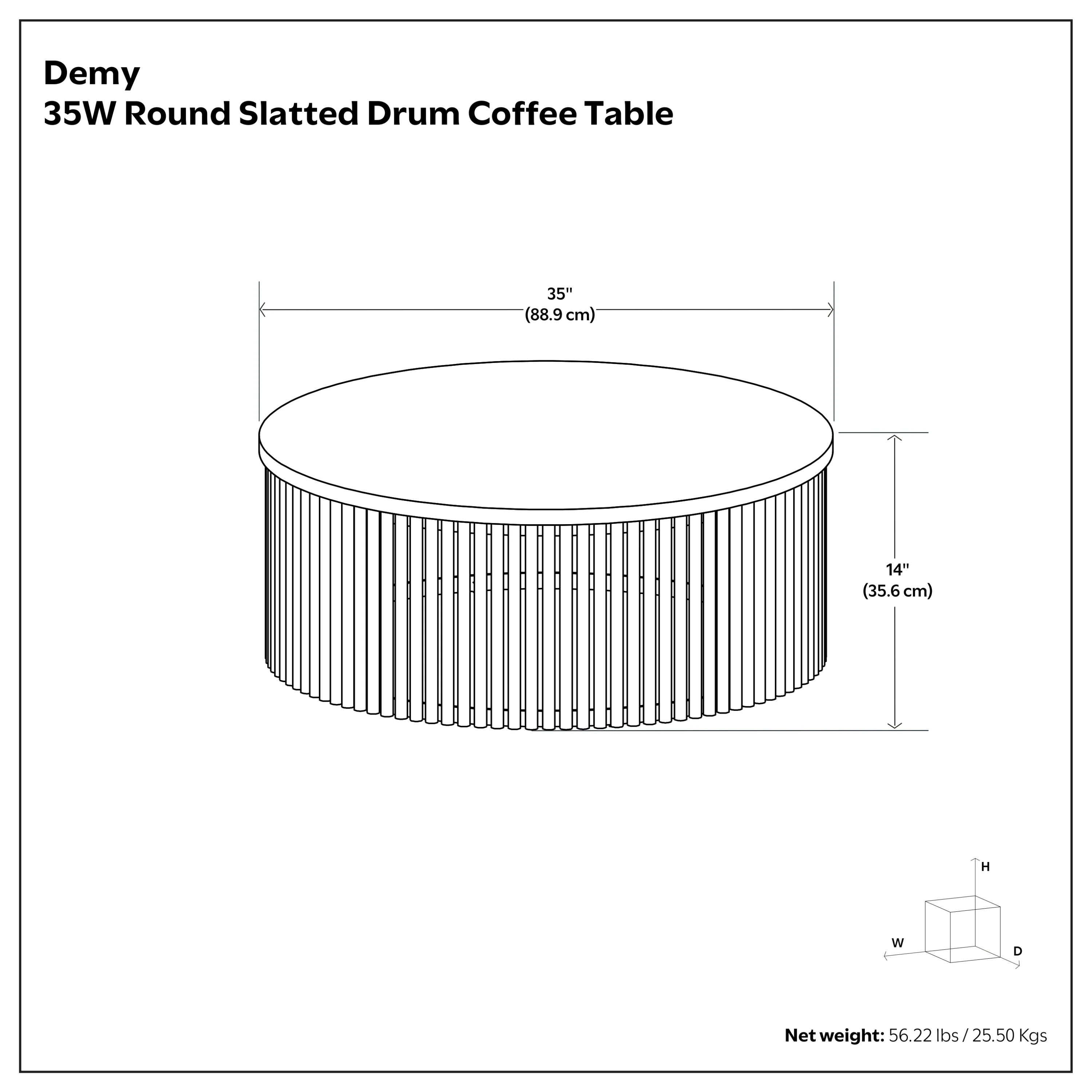 Demy Reeded Design Coffee Table - Image 4