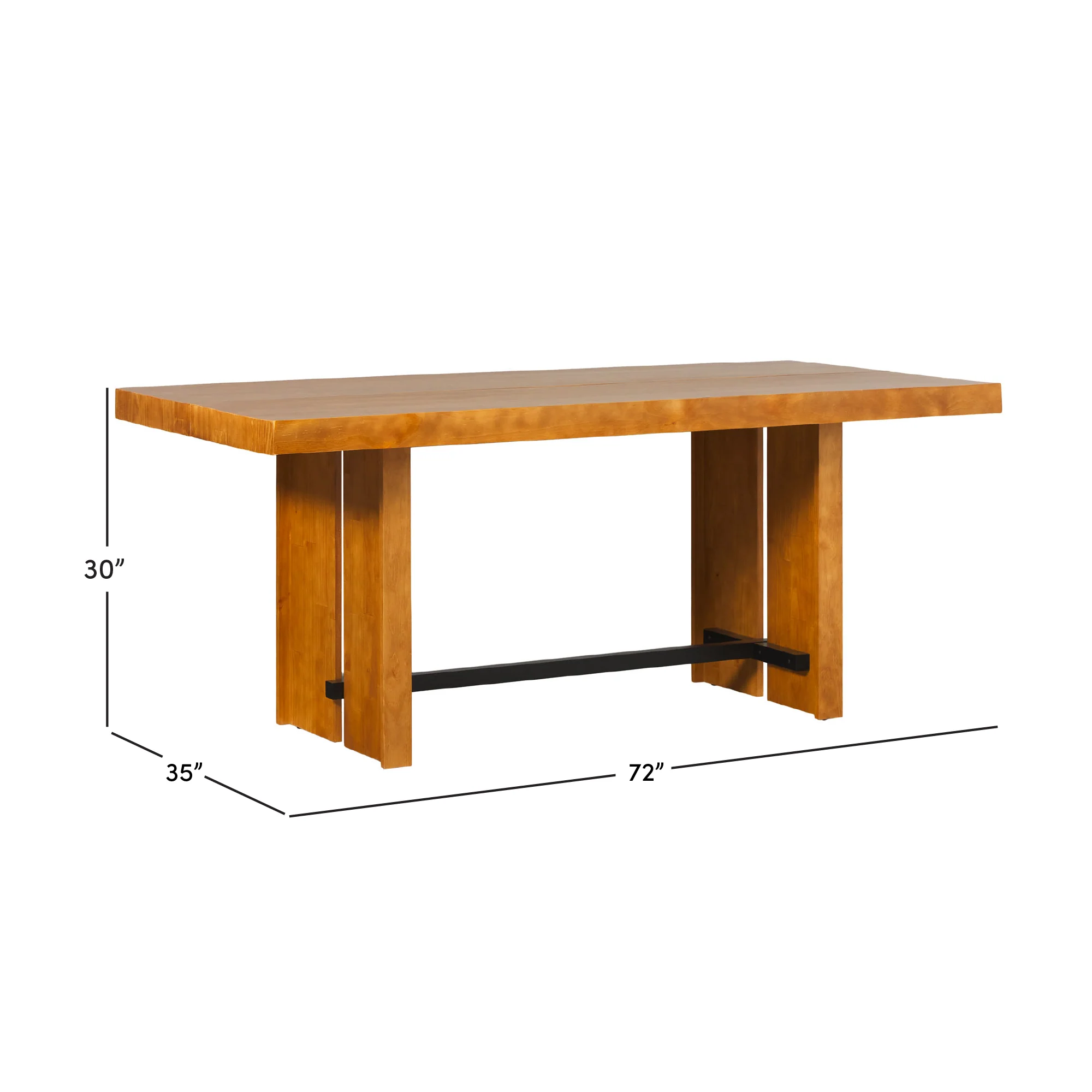 Dontae 72" Solid Wood Trestle Dining Table Seats 6 - Image 14