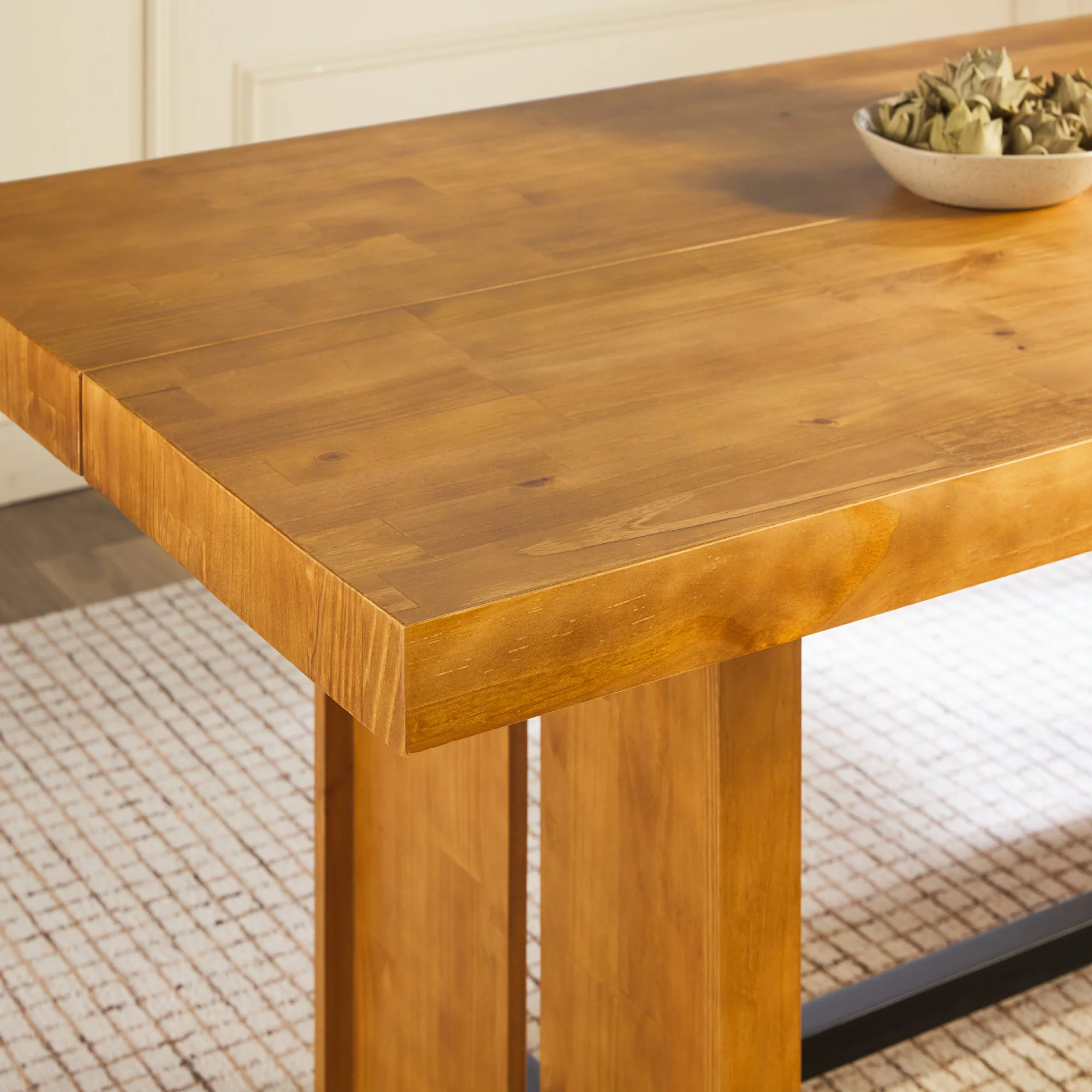 Dontae 72" Solid Wood Trestle Dining Table Seats 6 - Image 18