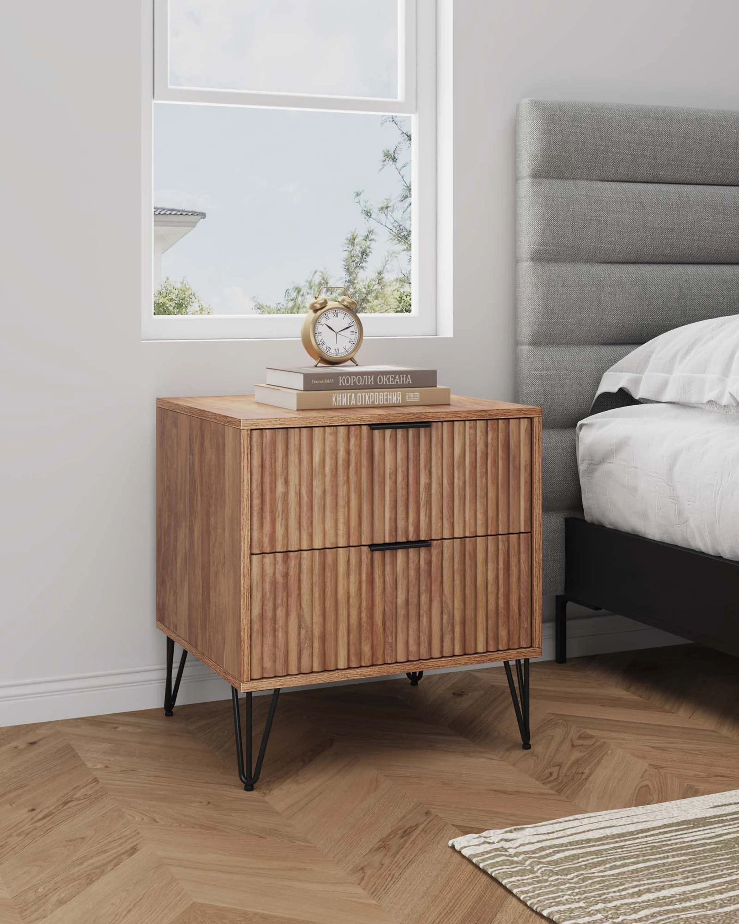 Dumbo 20' Fluted 2-Drawer Nightstand