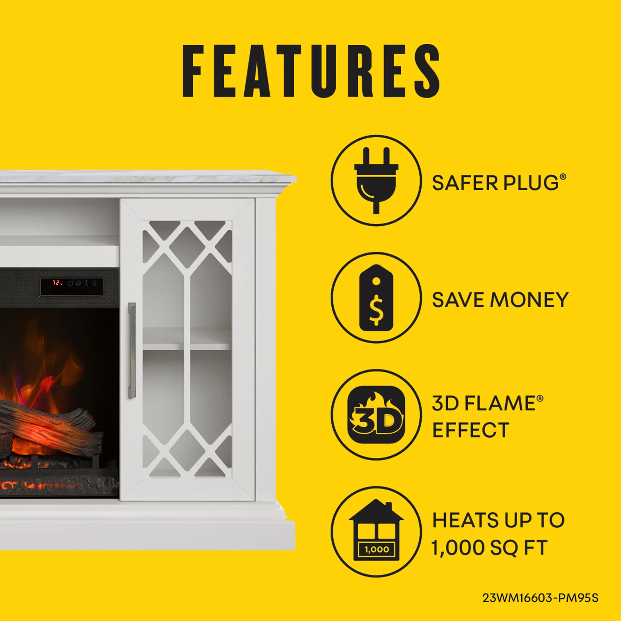 duraflame® Electric Fireplace Farmhouse 65" TV Stand - Image 2