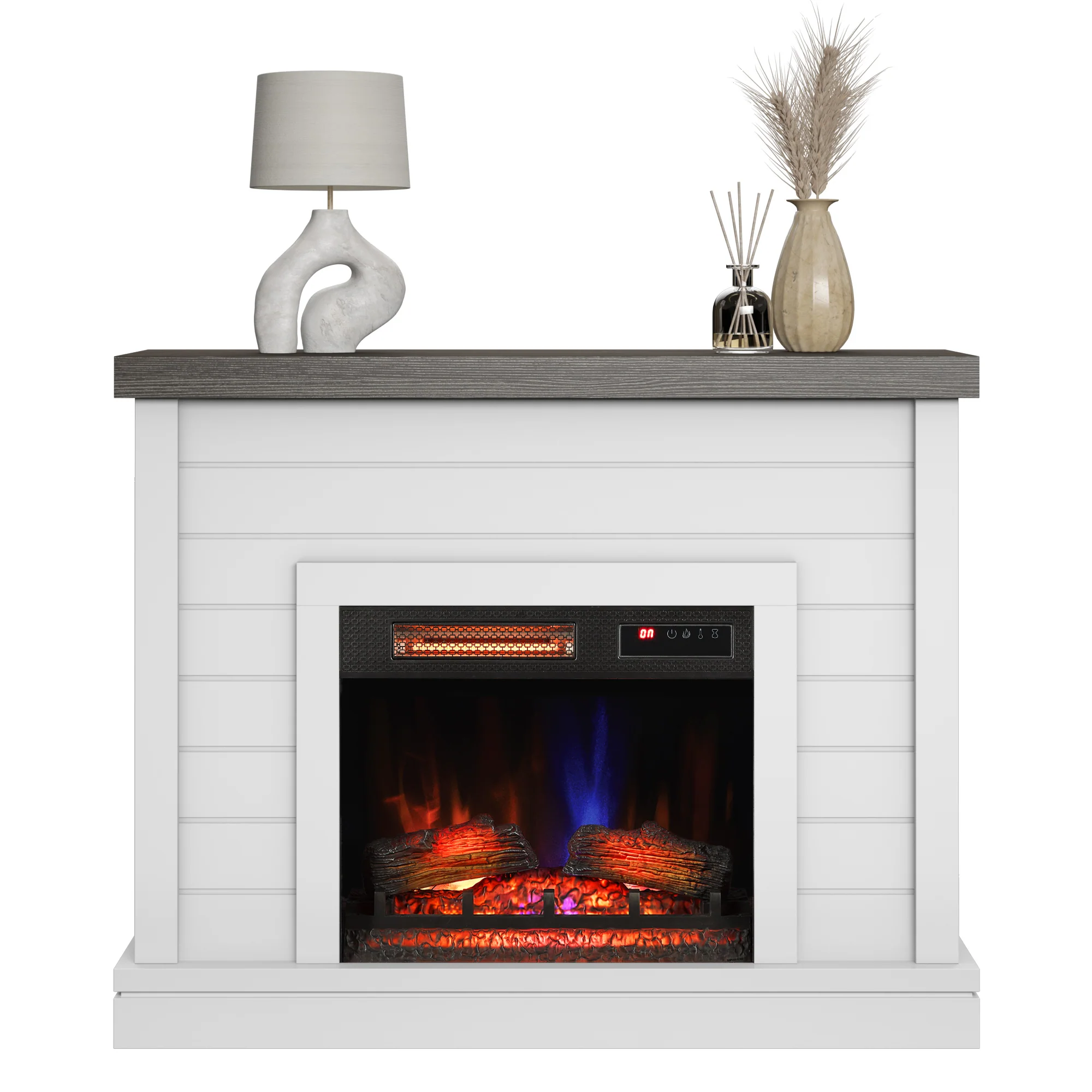duraflame® Electric Fireplace Shiplap Wall Mantel - Image 12