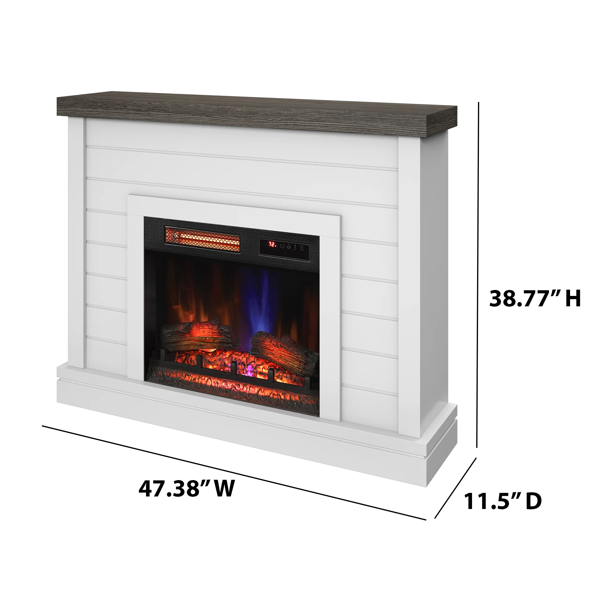 duraflame® Electric Fireplace Shiplap Wall Mantel - Image 15