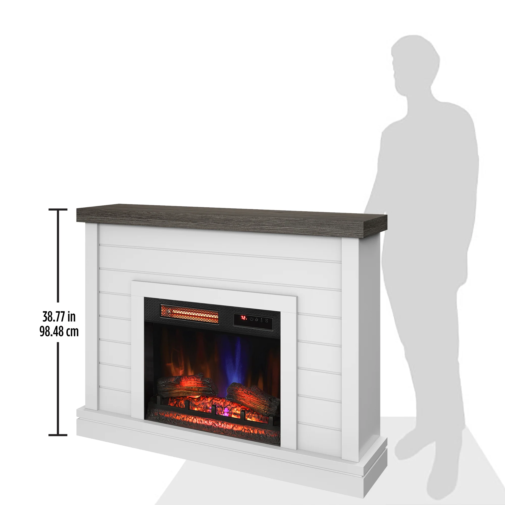 duraflame® Electric Fireplace Shiplap Wall Mantel - Image 16