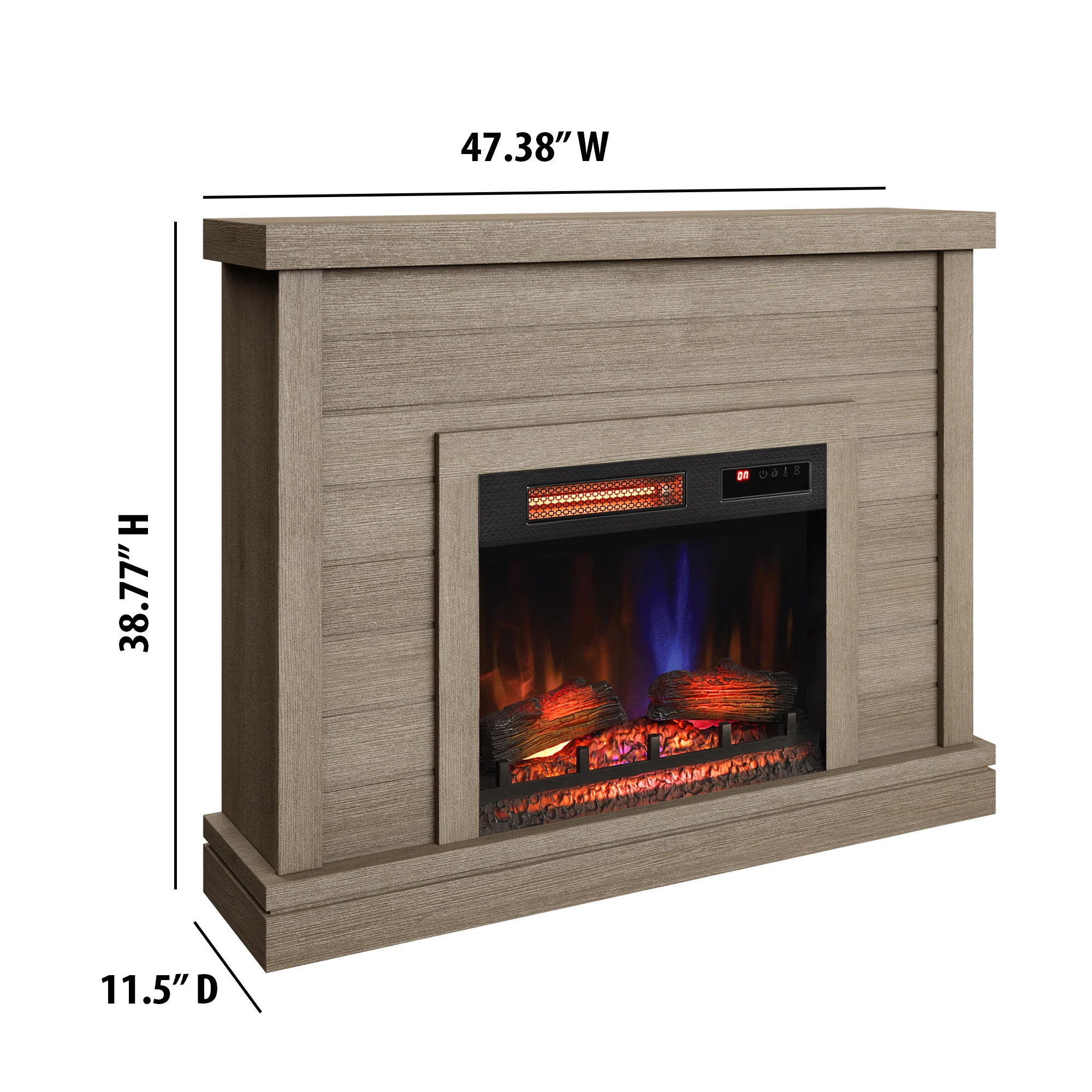duraflame® Electric Fireplace Shiplap Wall Mantel - Image 4