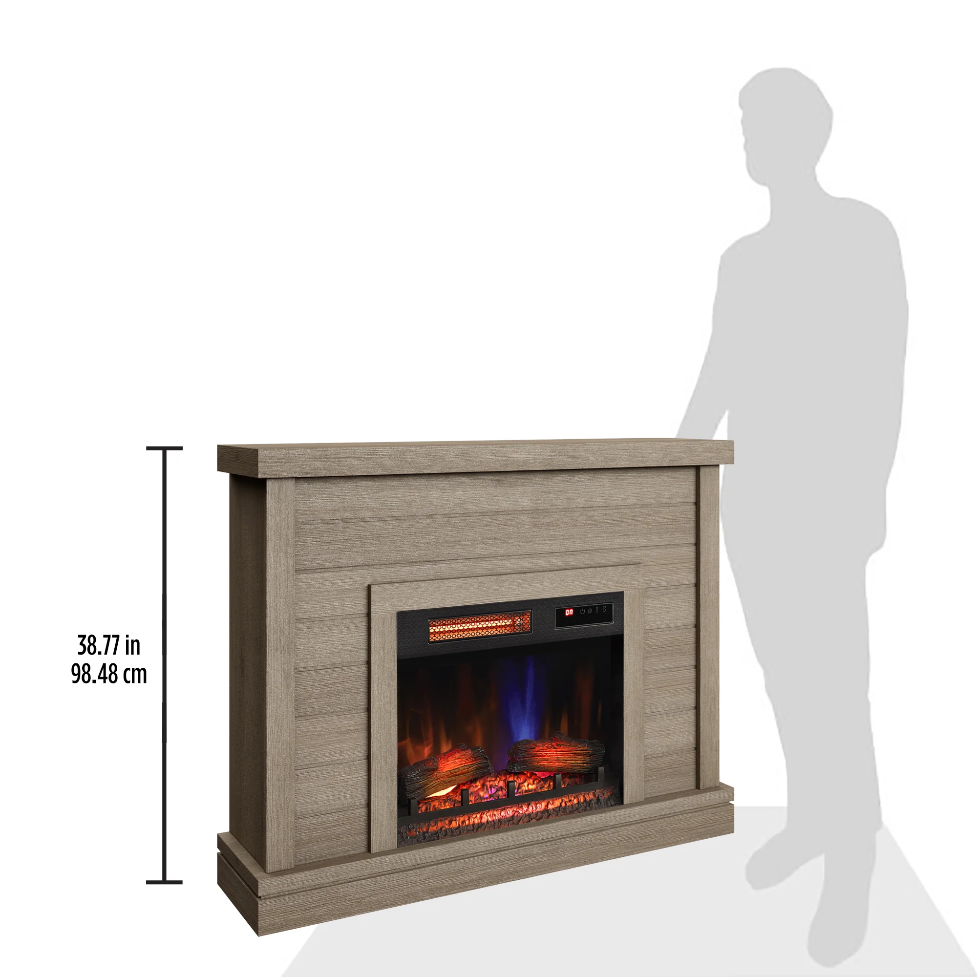 duraflame® Electric Fireplace Shiplap Wall Mantel - Image 5