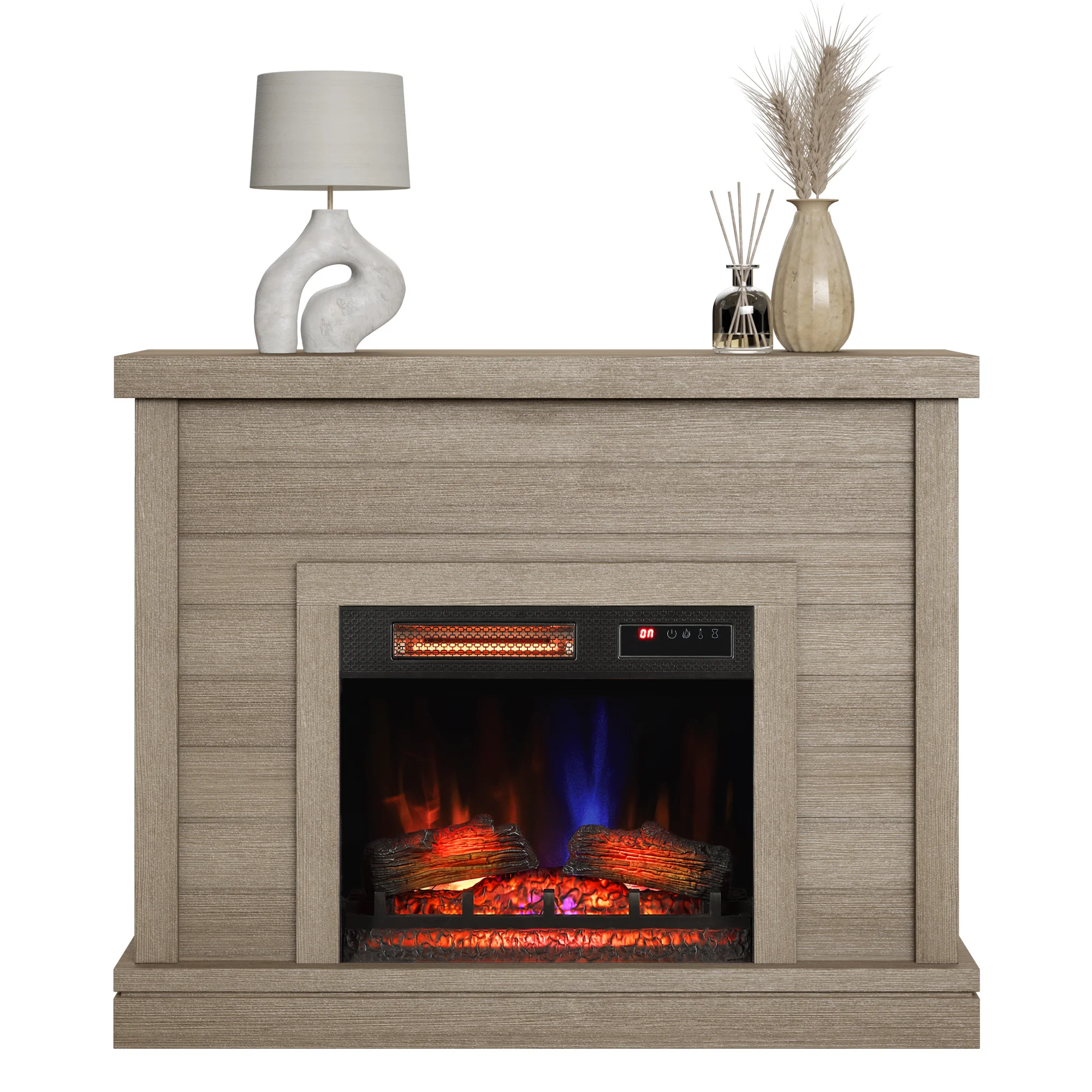 duraflame® Electric Fireplace Shiplap Wall Mantel - Image 7