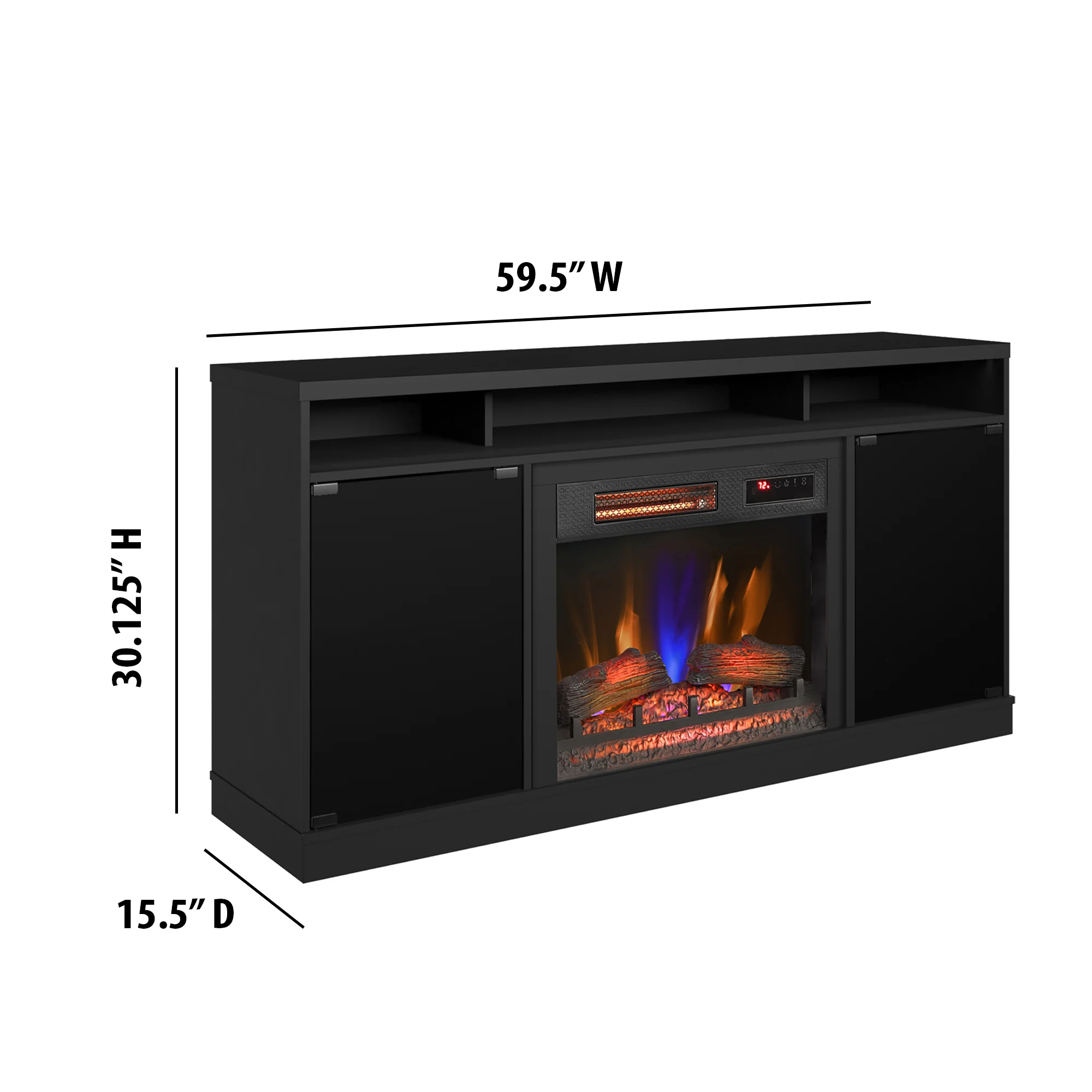duraflame® Electric Fireplace TV Stand with Modern LED Accent Lighting & Remote - Image 3