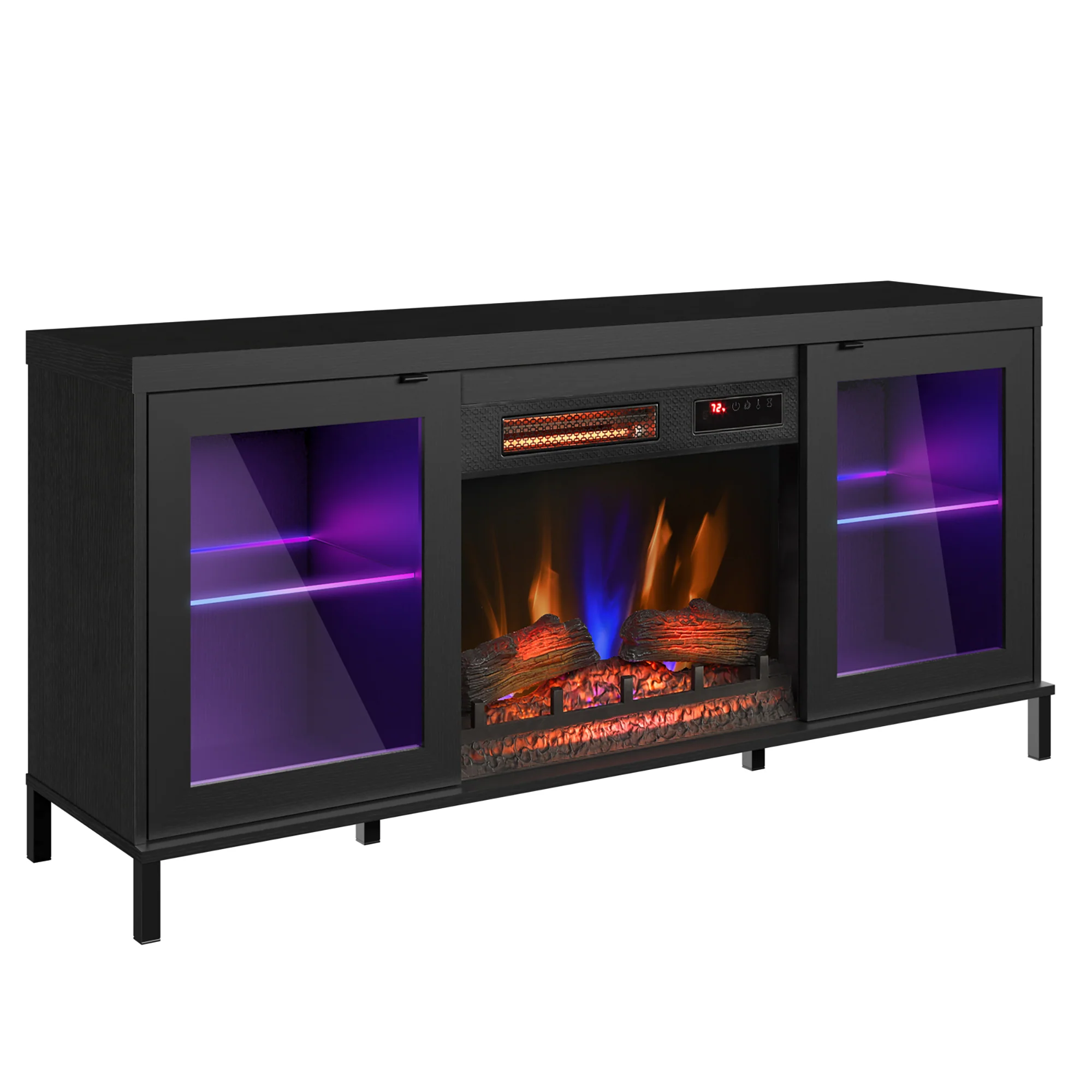 duraflame® Electric Fireplace TV Stand with Modern LED Lights and Storage - Image 10