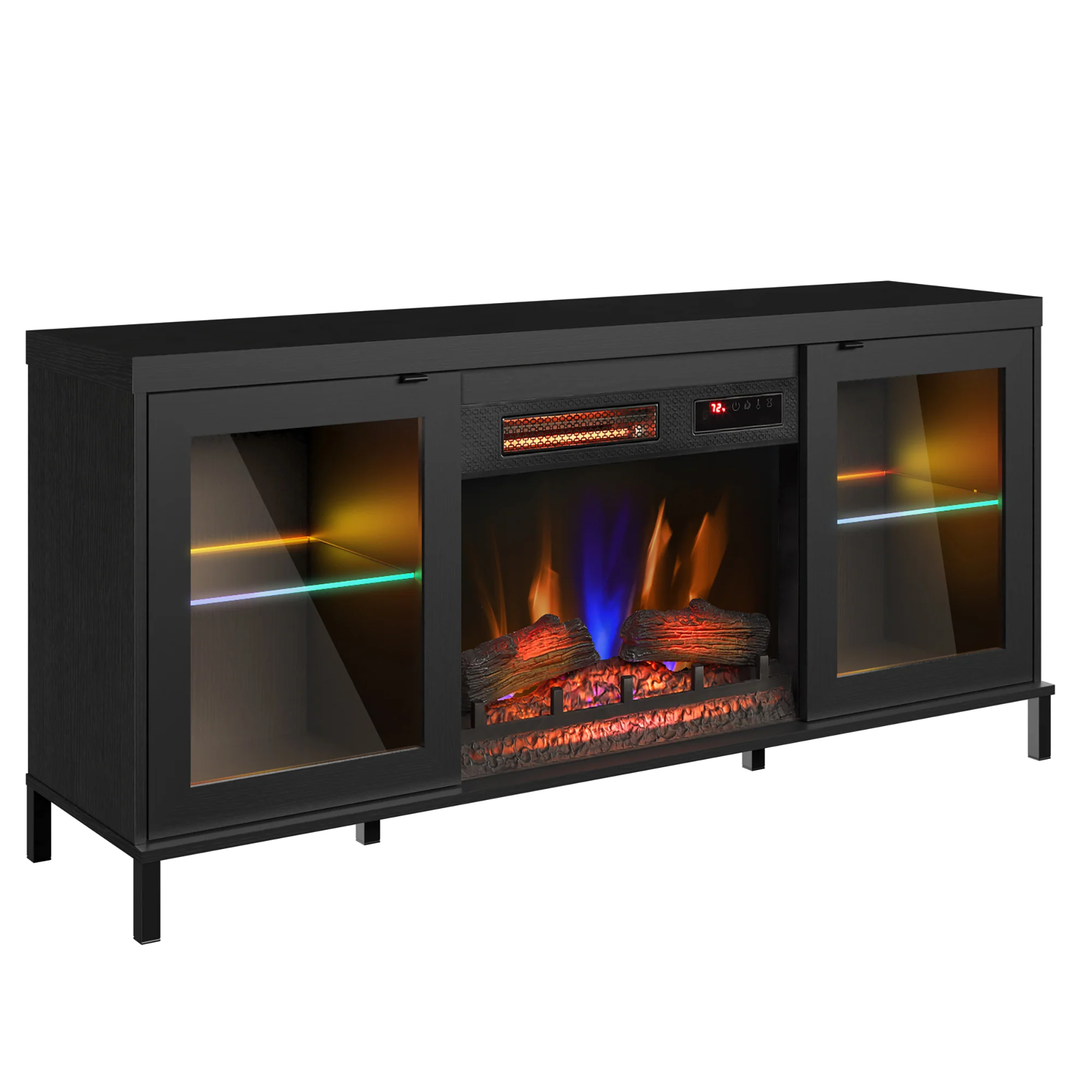 duraflame® Electric Fireplace TV Stand with Modern LED Lights and Storage - Image 11