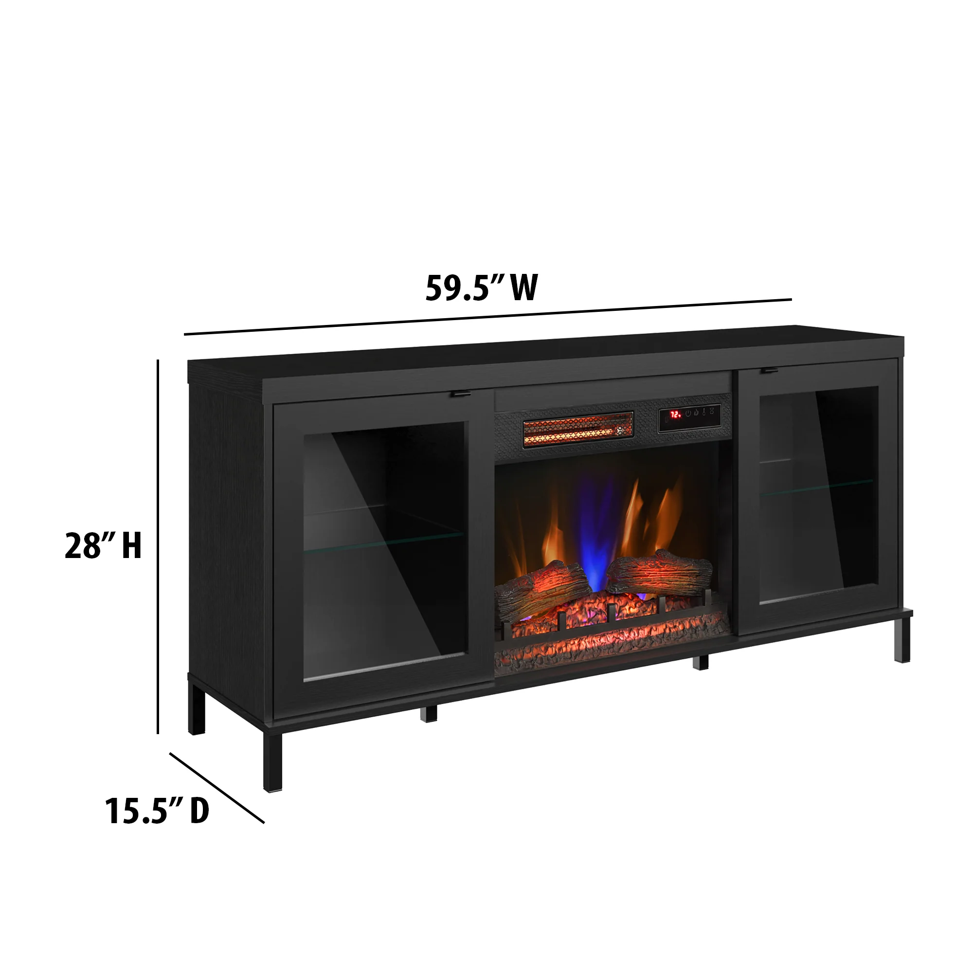 duraflame® Electric Fireplace TV Stand with Modern LED Lights and Storage - Image 5