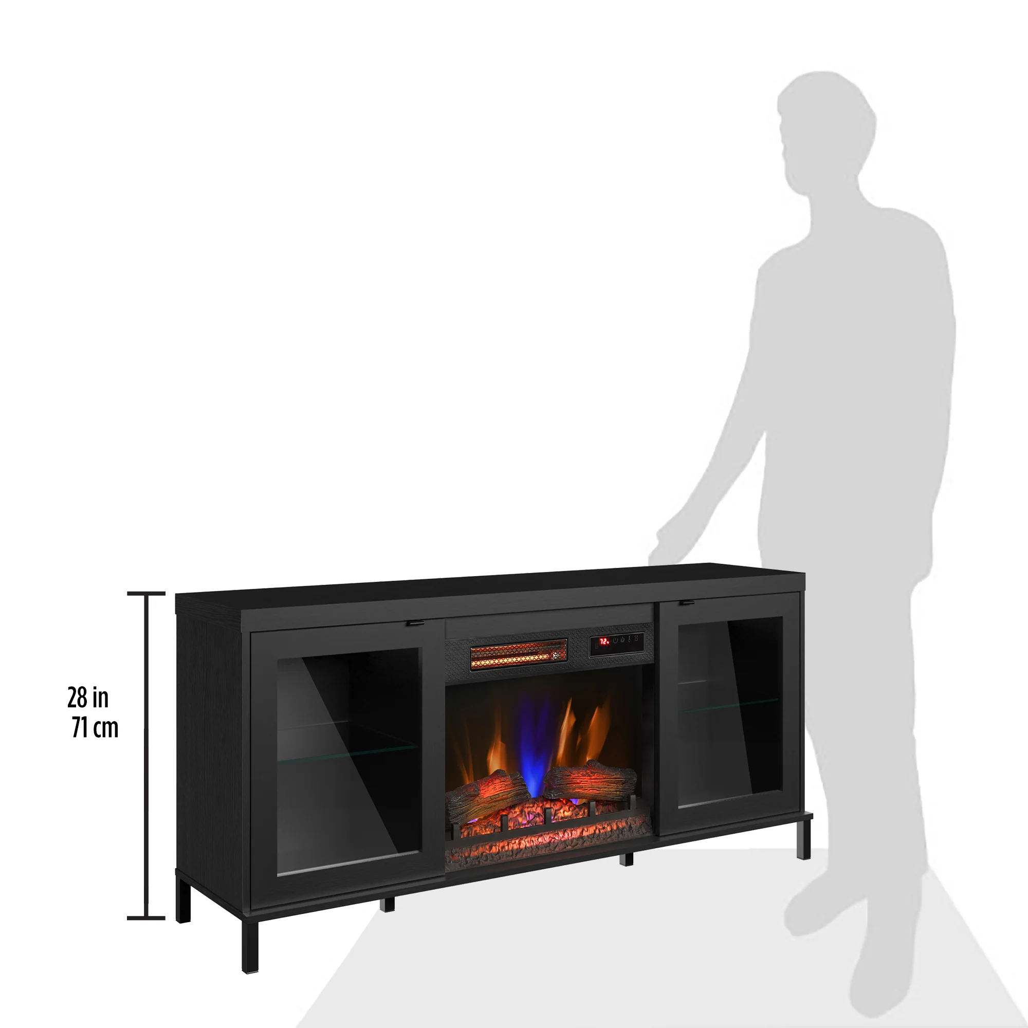 duraflame® Electric Fireplace TV Stand with Modern LED Lights and Storage - Image 6