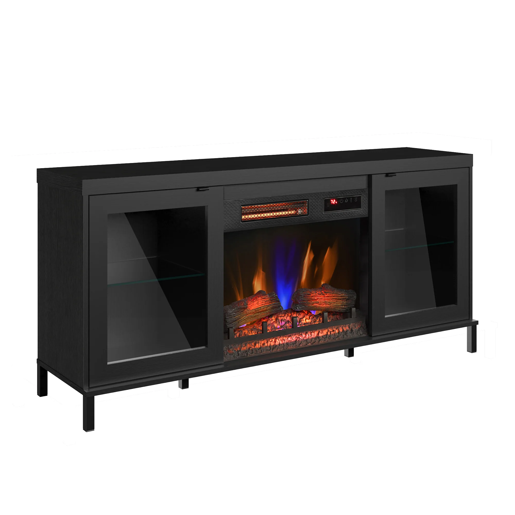 duraflame® Electric Fireplace TV Stand with Modern LED Lights and Storage - Image 8