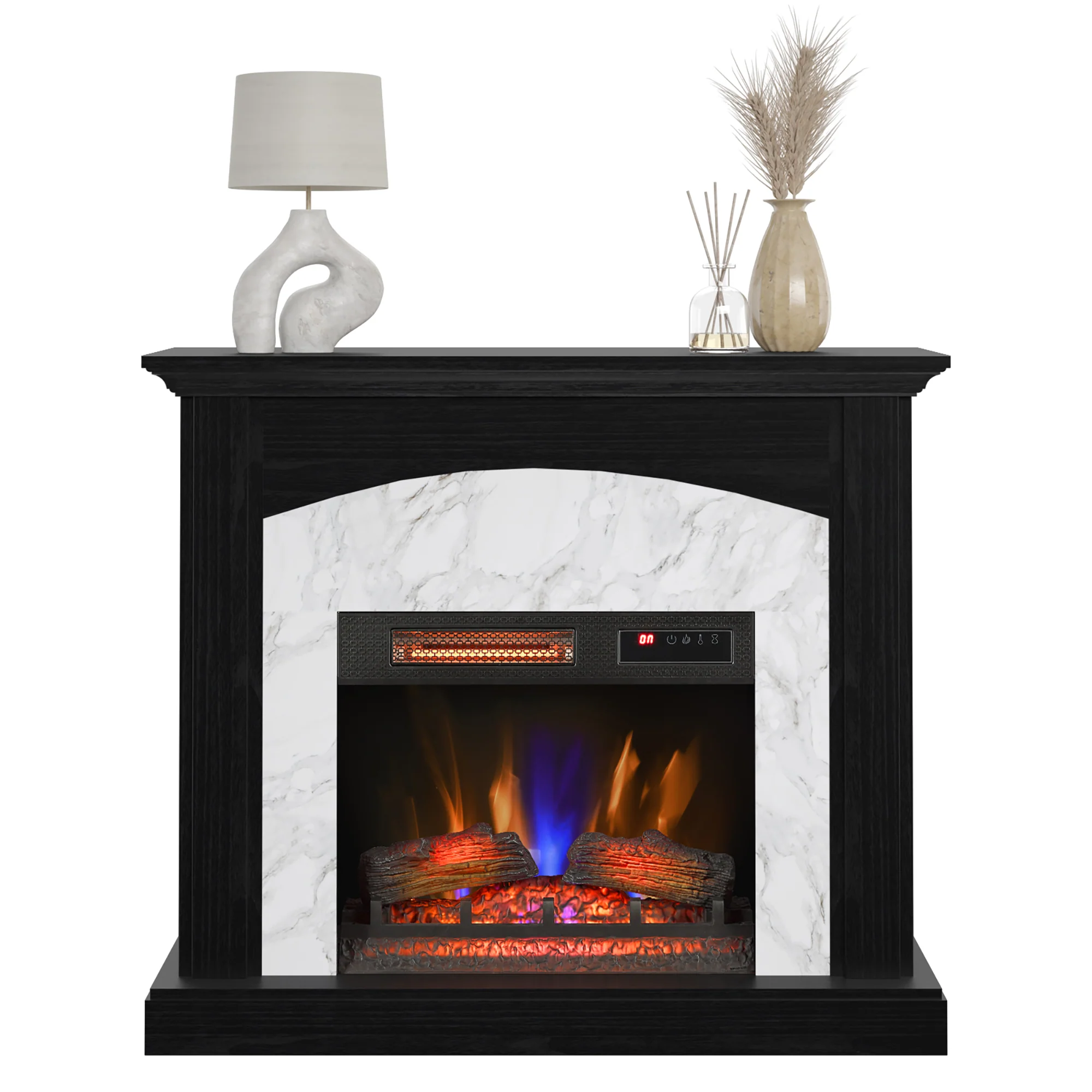 duraflame® Faux Marble Electric Fireplace Wall Mantel - Image 10