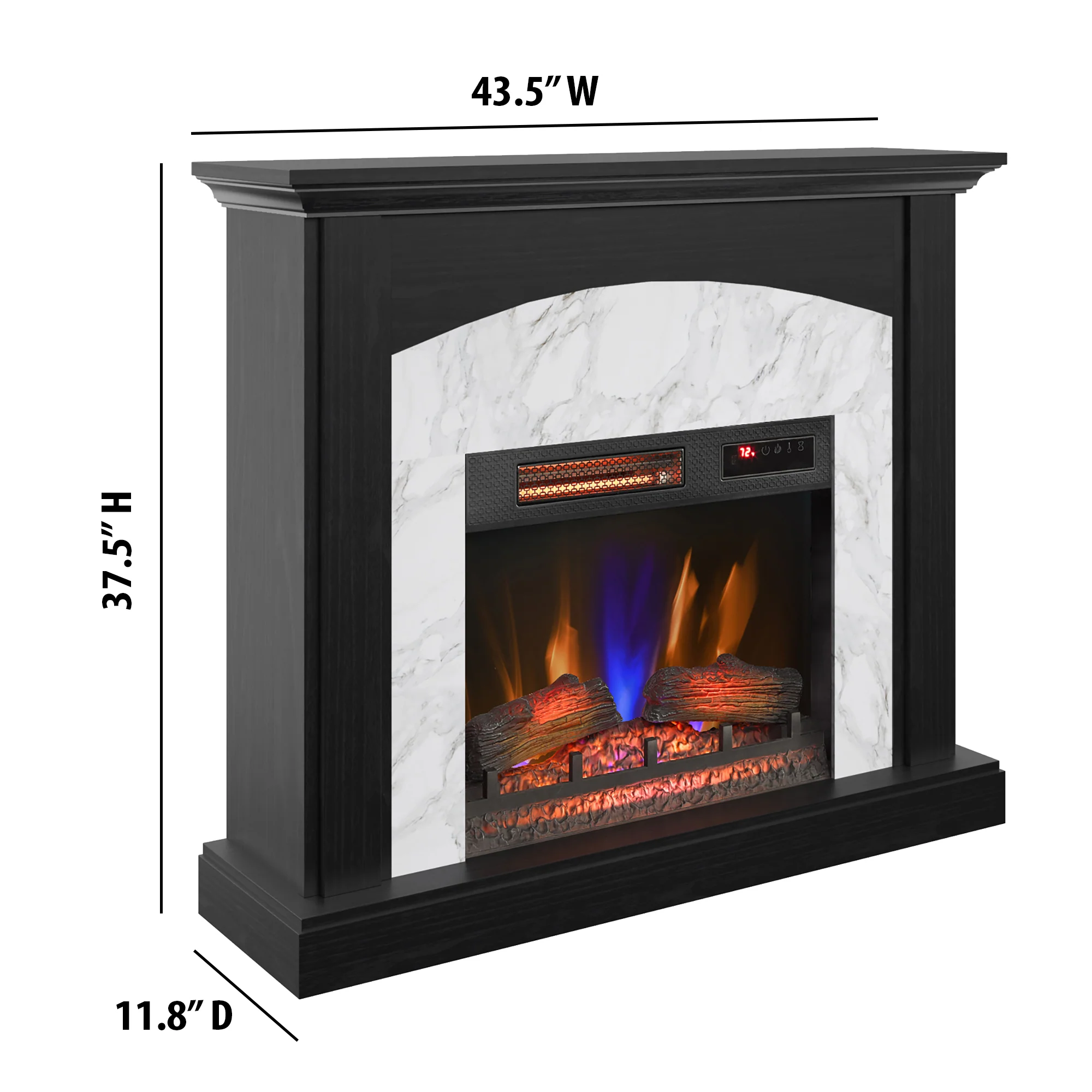 duraflame® Faux Marble Electric Fireplace Wall Mantel - Image 4