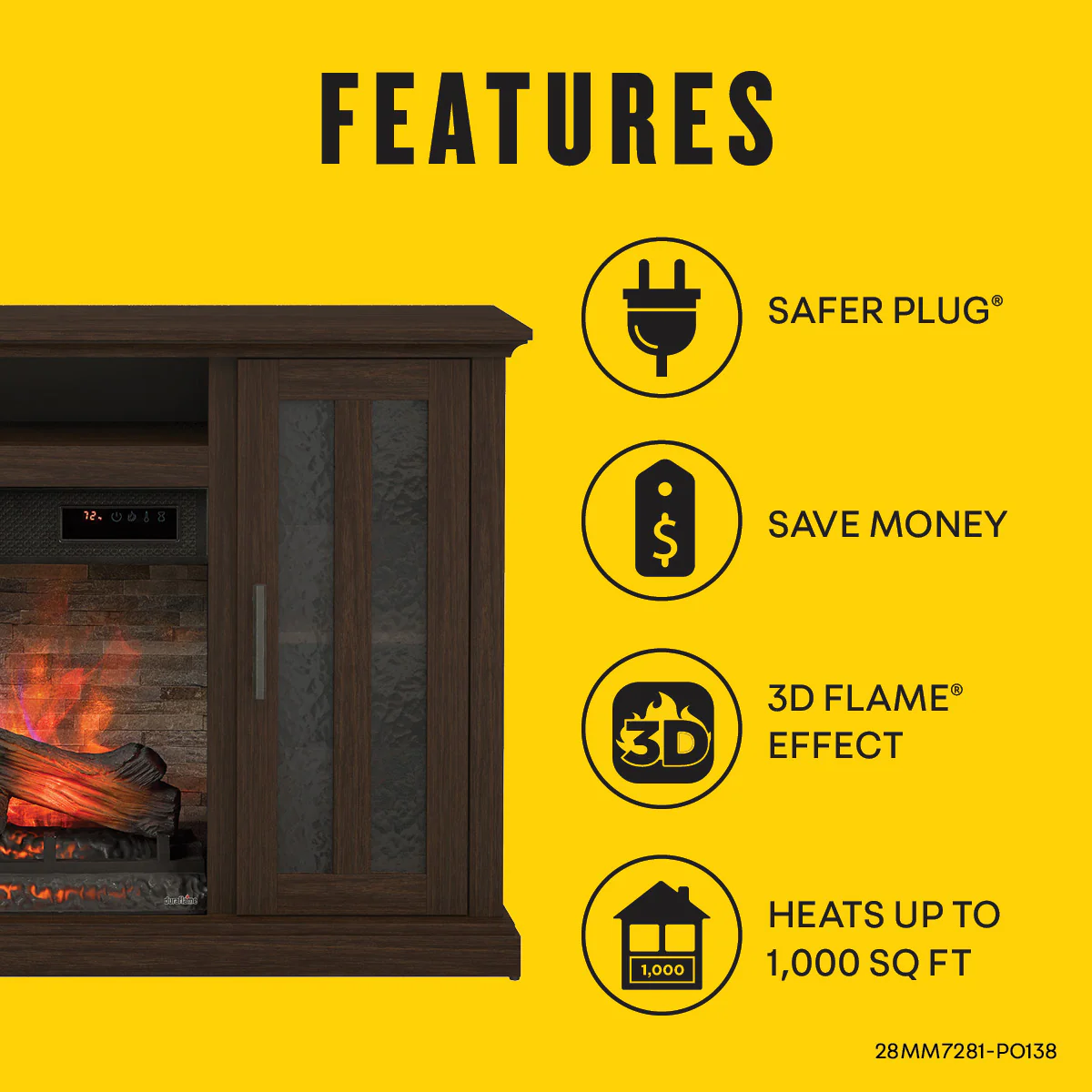 duraflame® Farmhouse Electric Fireplace TV Stand Media Console - Image 3