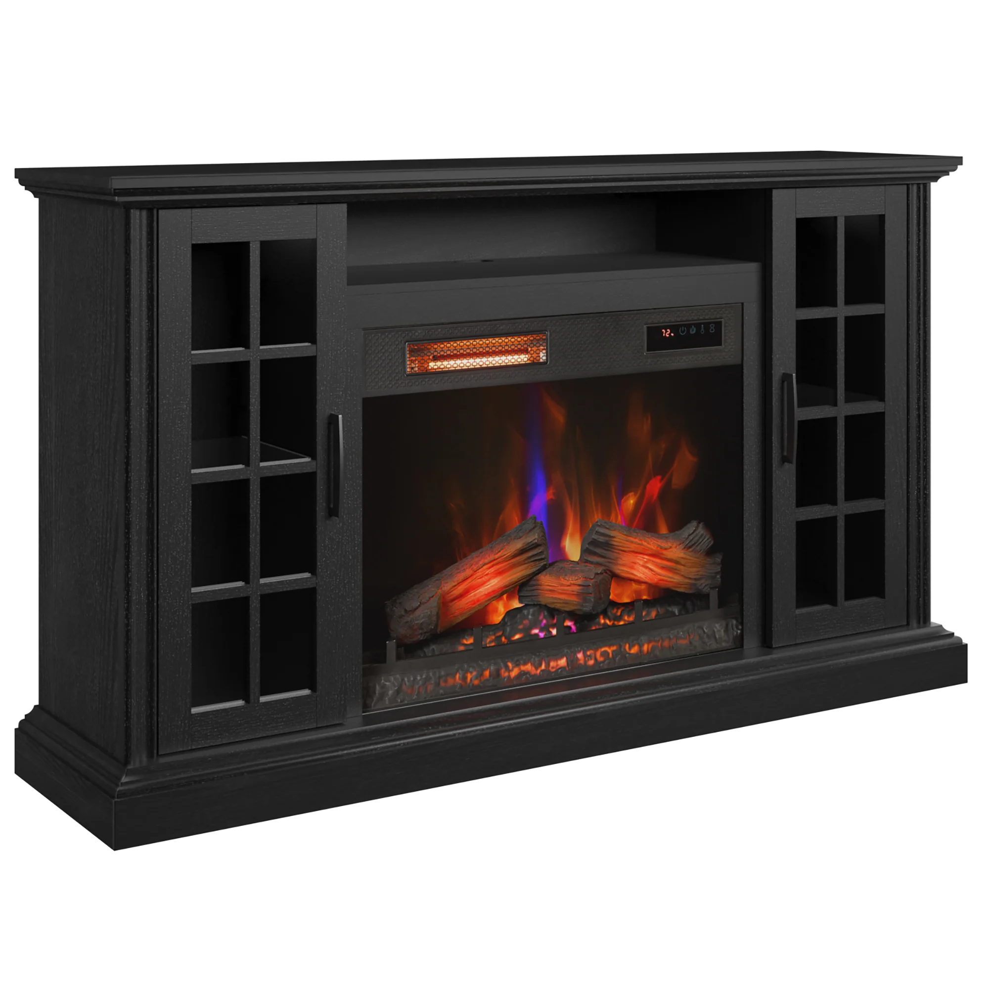 duraflame® Windowpane Glass Door Electric Fireplace TV Stand Media Console - Image 8