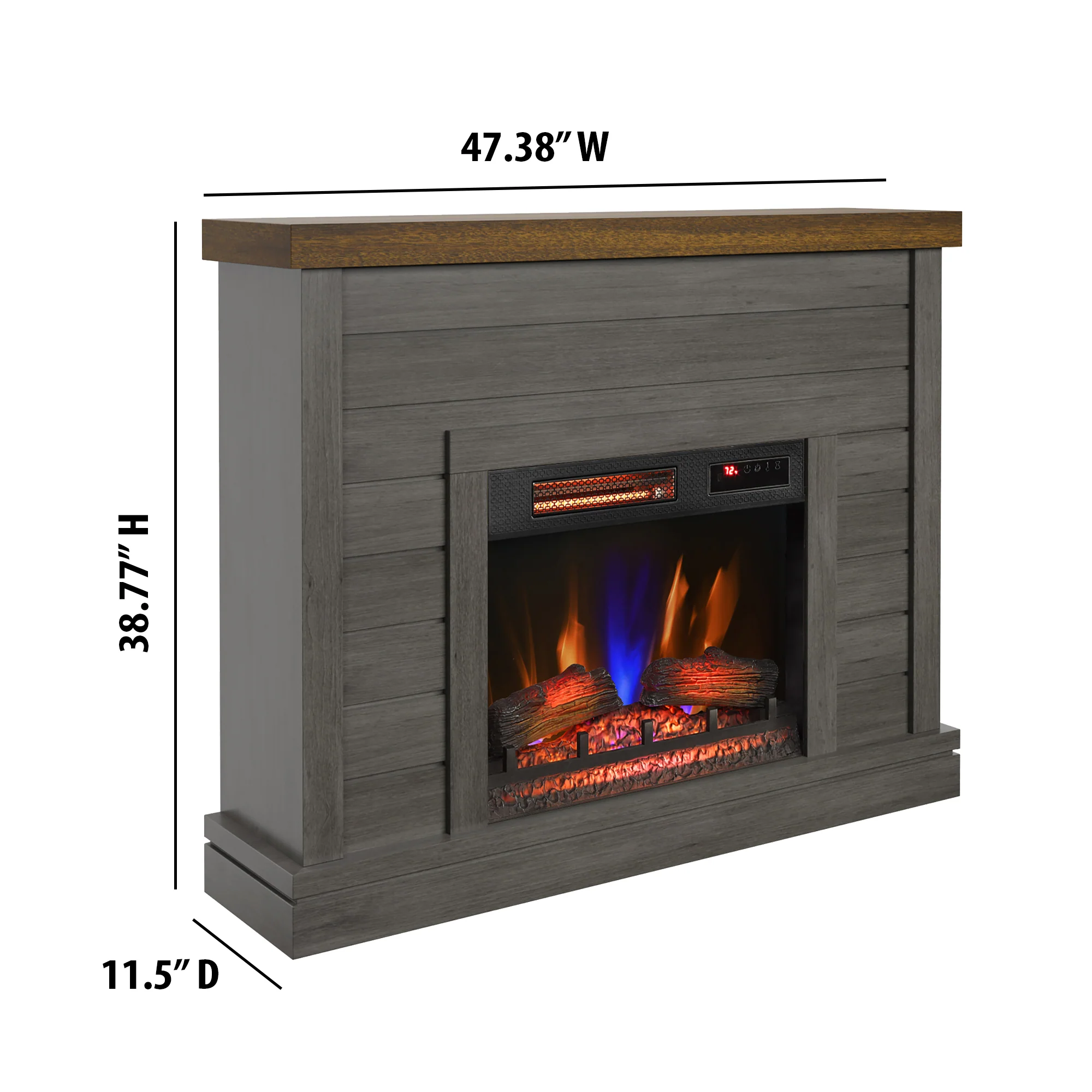 duraflame® Farmhouse Shiplap Electric Fireplace Wall Mantel - Image 31