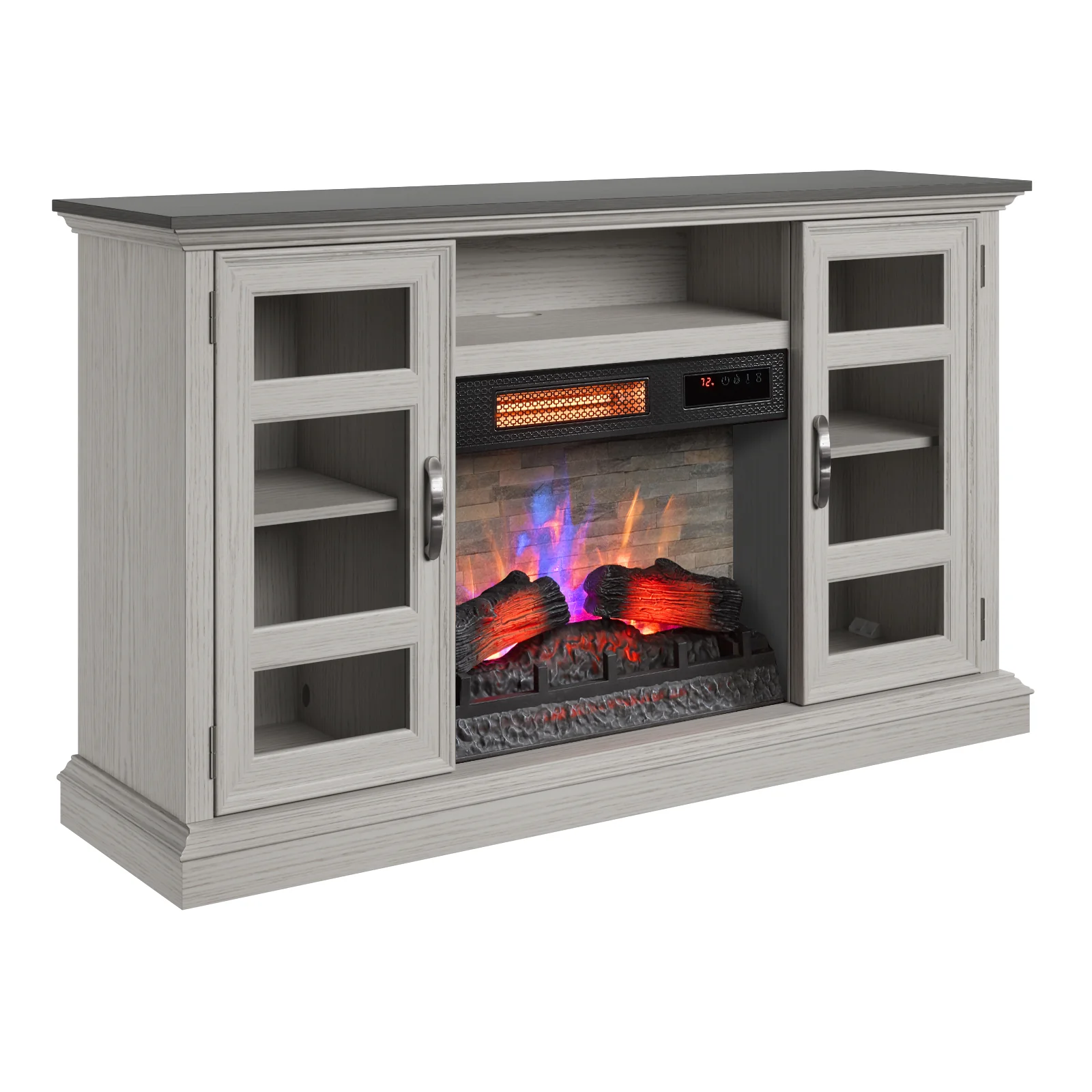 duraflame® Two Tone Wood Oak Electric Fireplace TV Stand with 3D Flames - Image 8