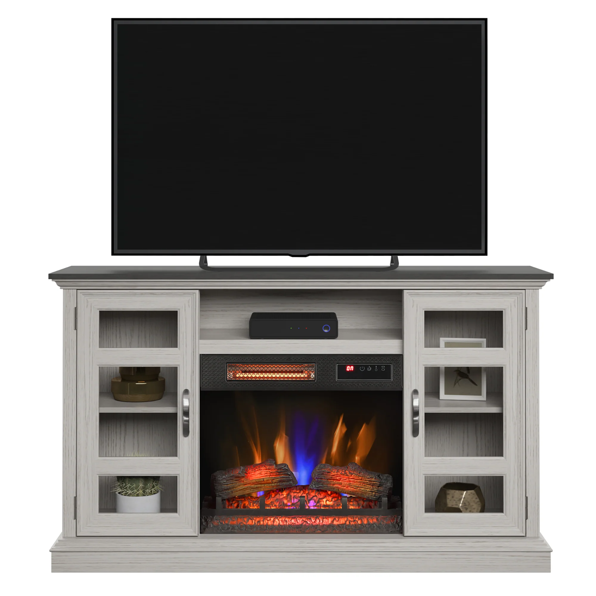 duraflame® Two Tone Wood Oak Electric Fireplace TV Stand with 3D Flames - Image 9