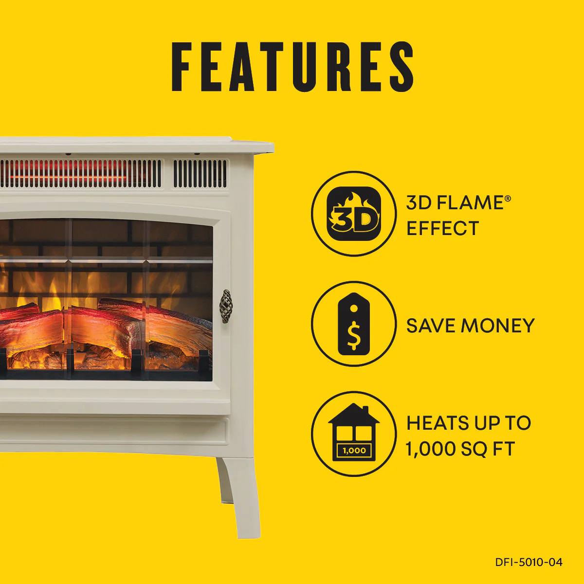 duraflame® Electric Infrared Fireplace Stove Heater with 3D Flame Effect - Image 9