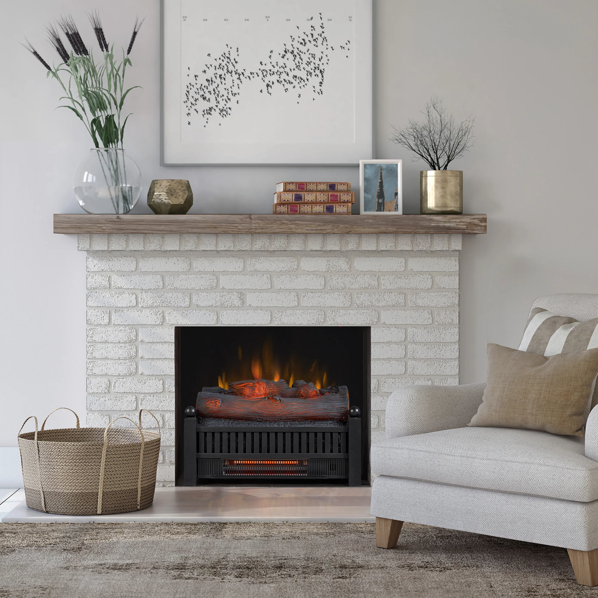 duraflame® Electric Infrared Log Set with Crackling Sound Effect & Remote Control