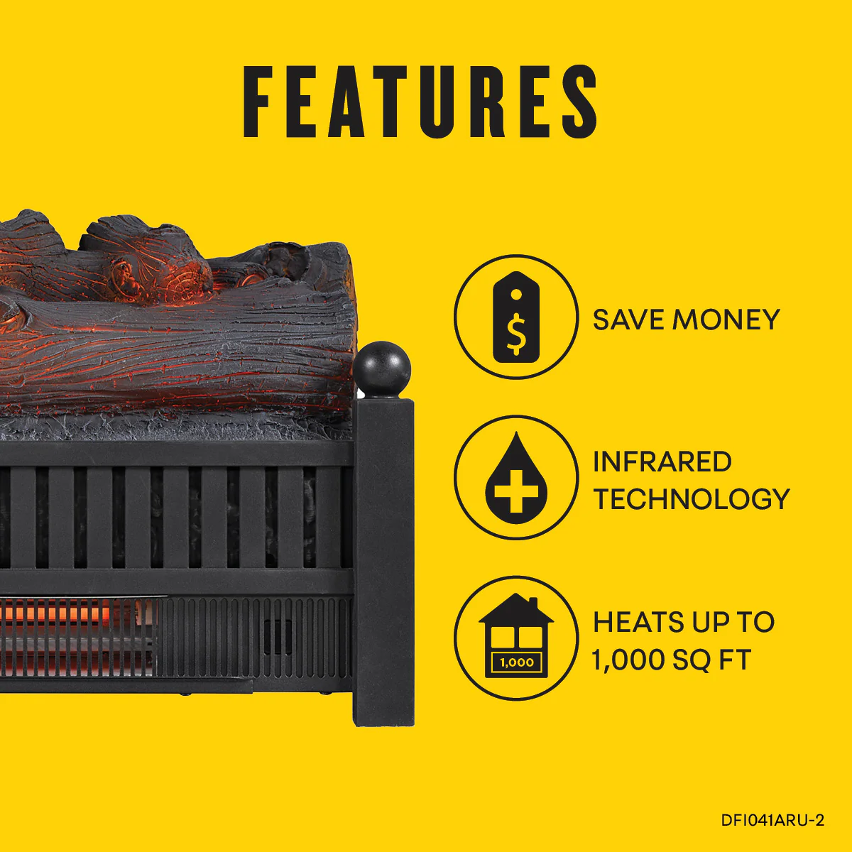 duraflame® Electric Infrared Log Set with Crackling Sound Effect & Remote Control - Image 3