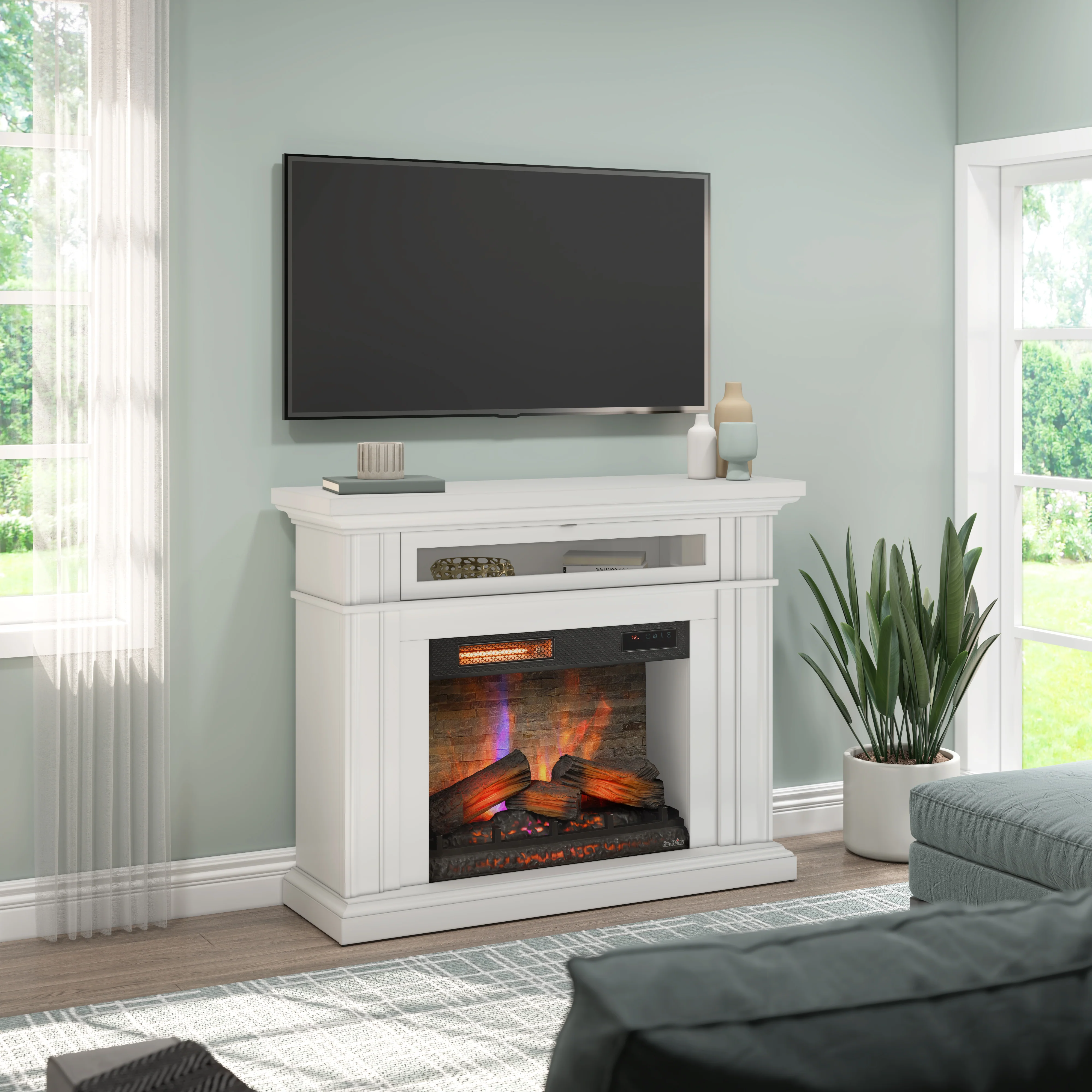 duraflame® 3D Flame Effect Electric Fireplace Wall Mantel