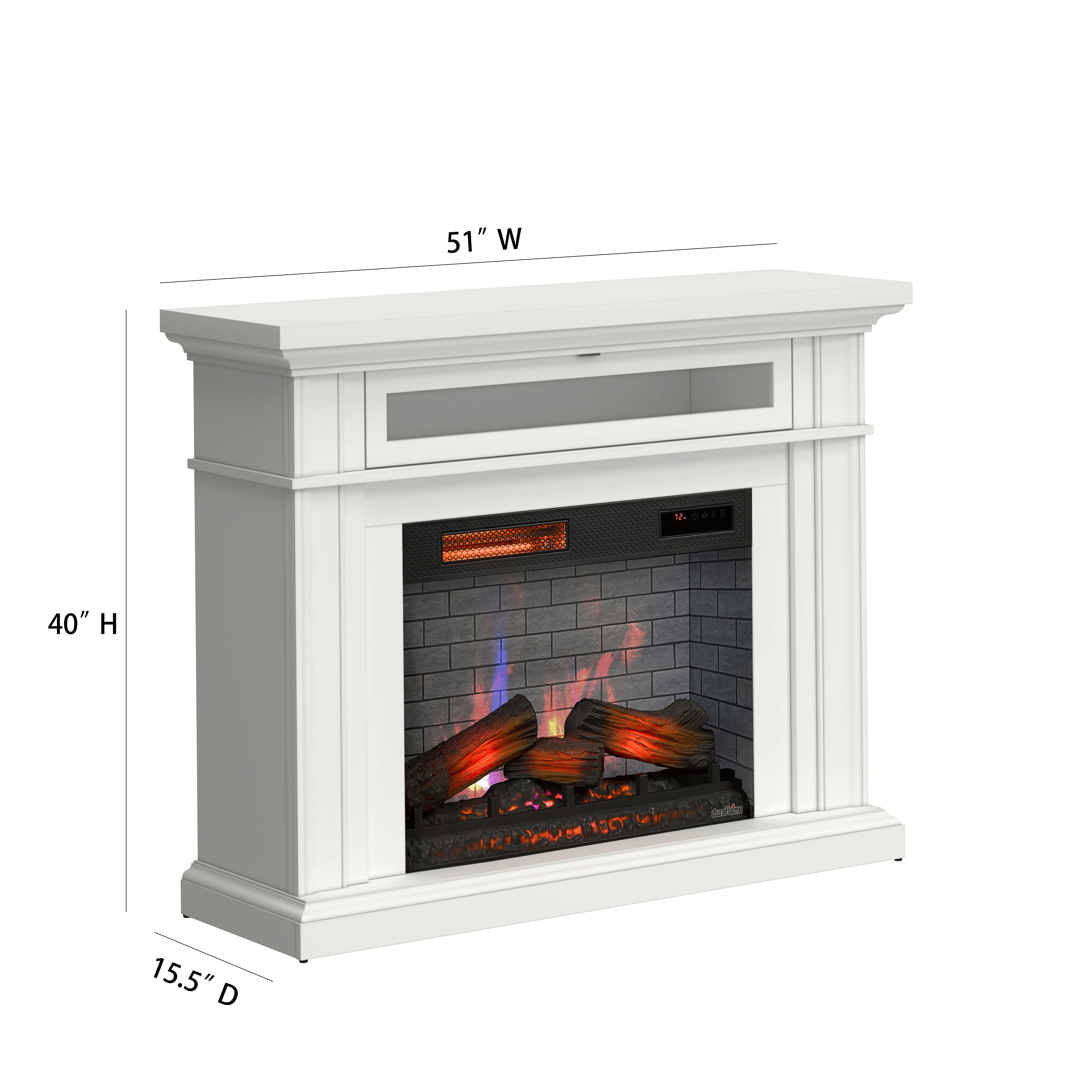 duraflame® 3D Flame Effect Electric Fireplace Wall Mantel - Image 3