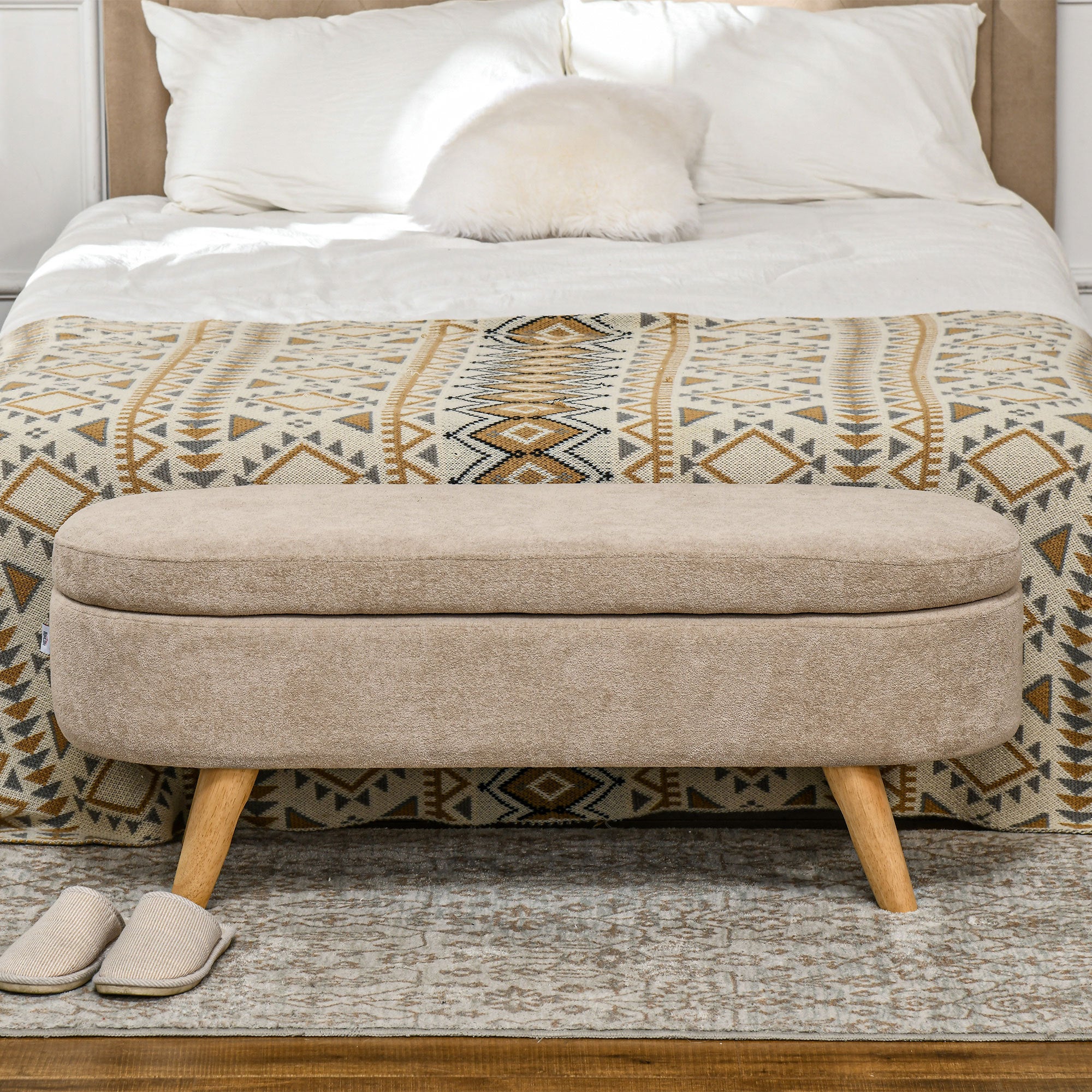 Walker Edison | Teddy Storage Ottoman Bench for any room - Image 5