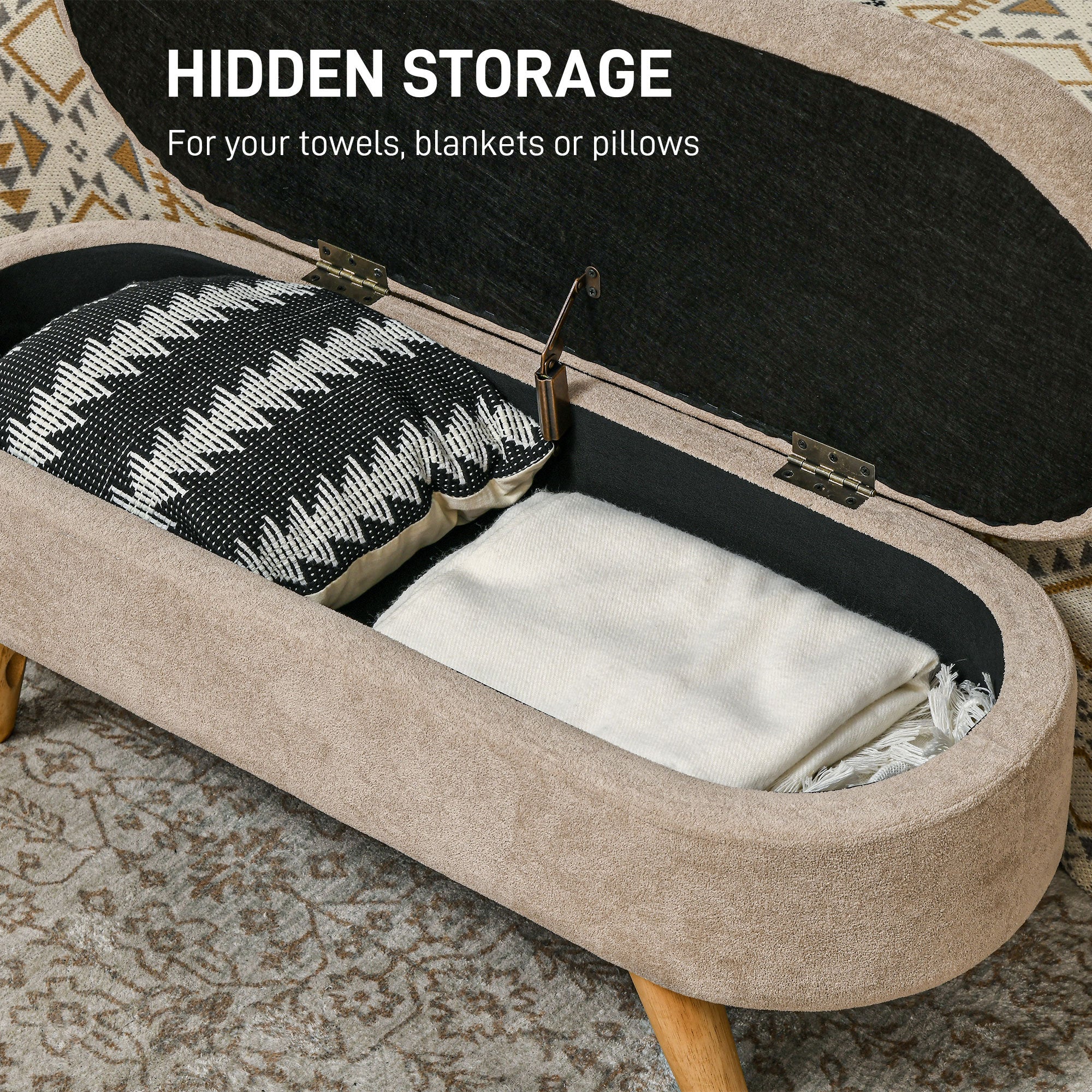 Walker Edison | Teddy Storage Ottoman Bench for any room - Image 8