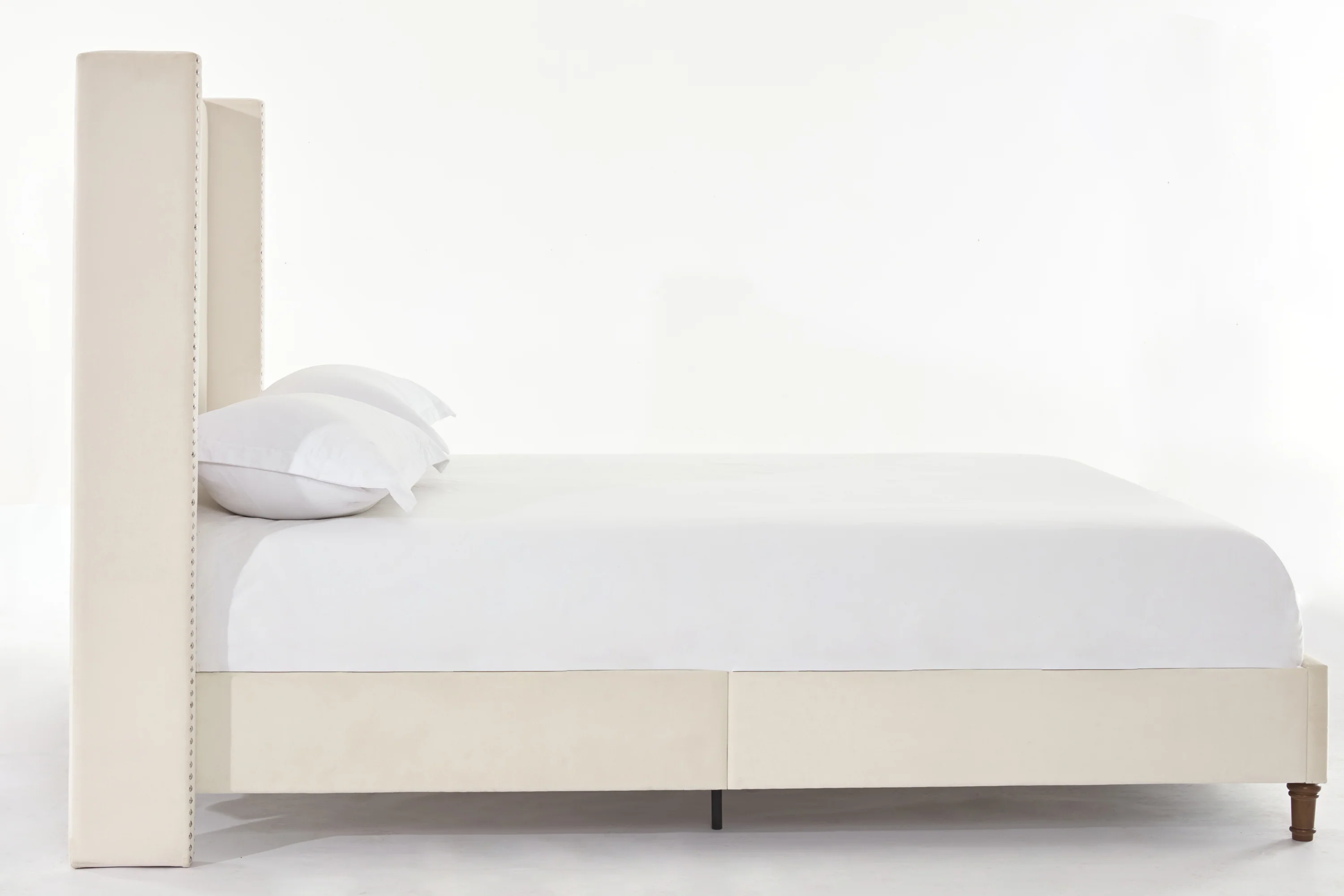 Walker Edison | Traditional Peyton Upholstered 54" High Headboard King Bed - Image 12