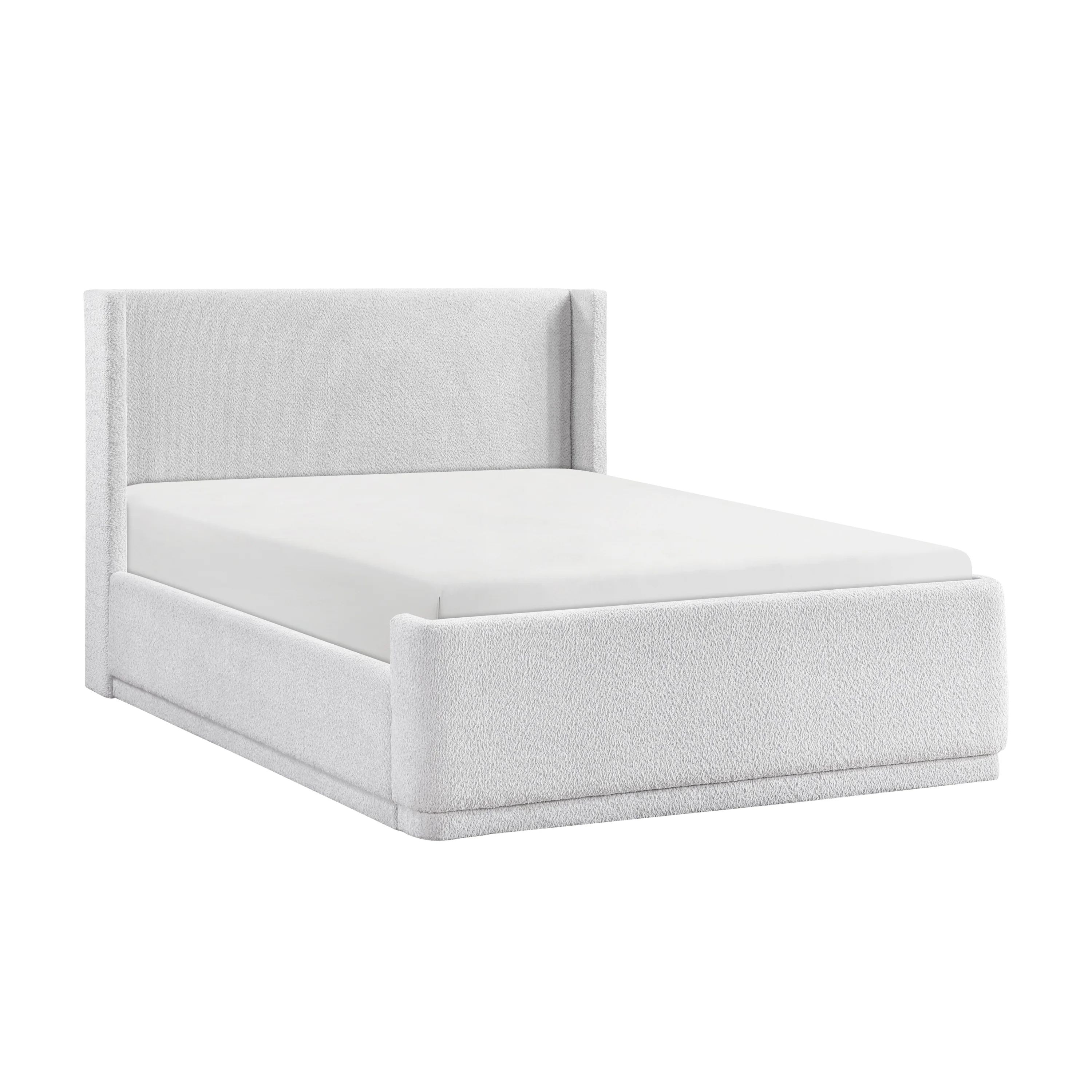 Walker Edison | Elegant Wingback Headboard Queen Platform Bed - Image 3