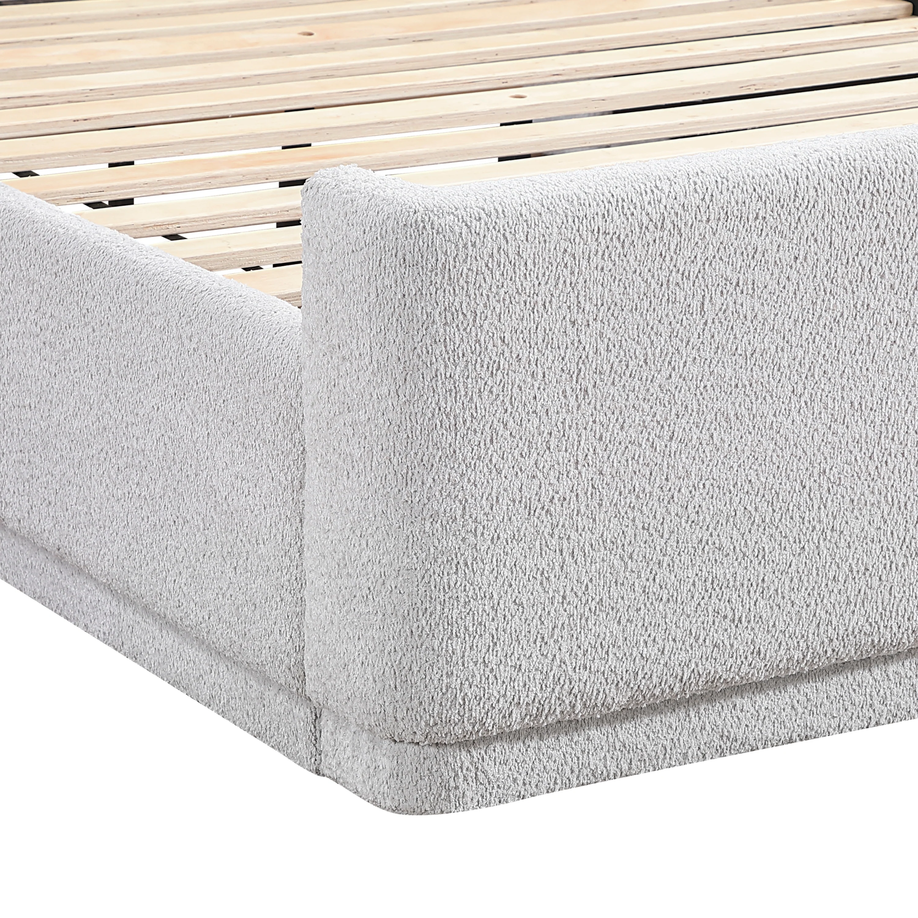 Walker Edison | Elegant Wingback Headboard Queen Platform Bed - Image 5