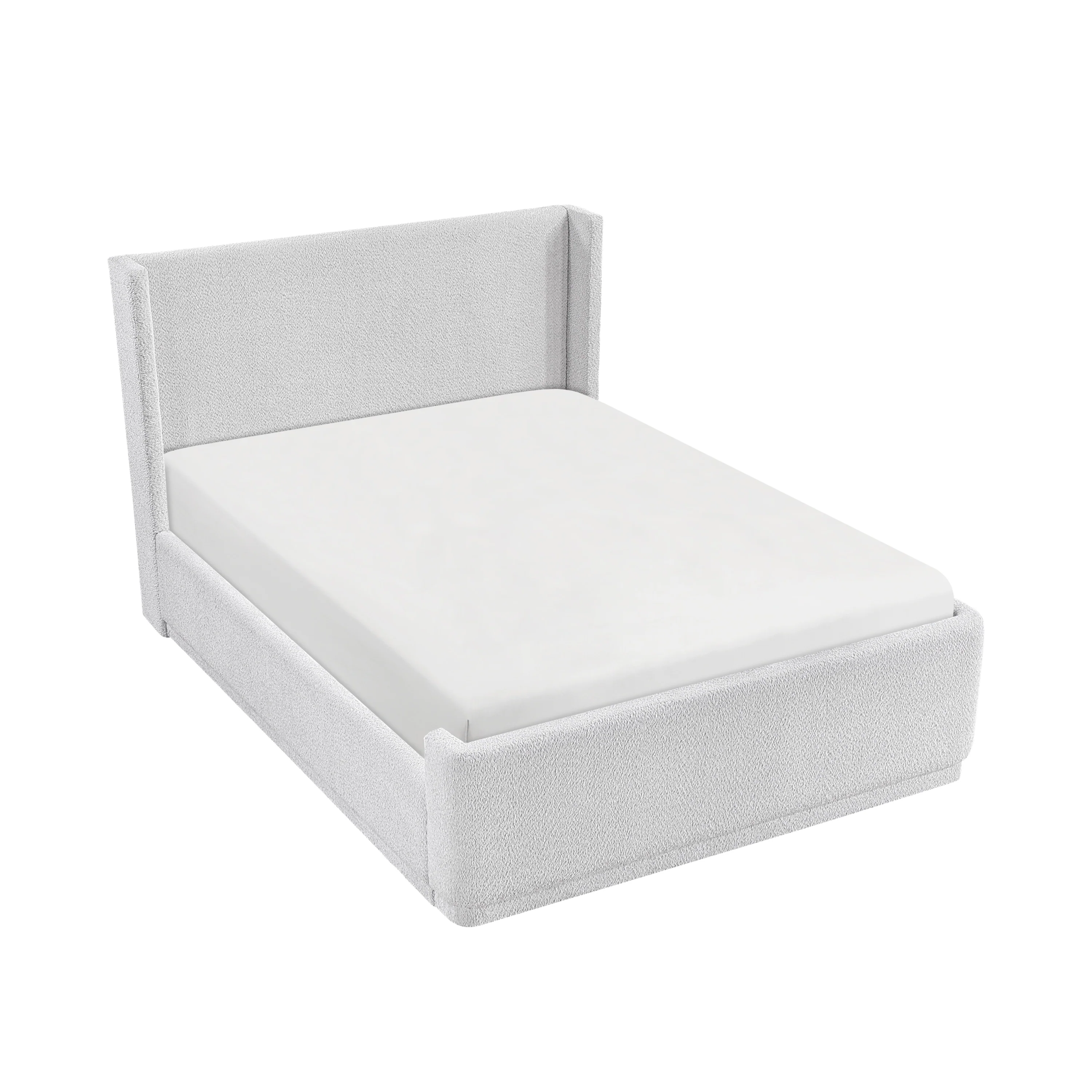 Walker Edison | Elegant Wingback Headboard Queen Platform Bed - Image 6