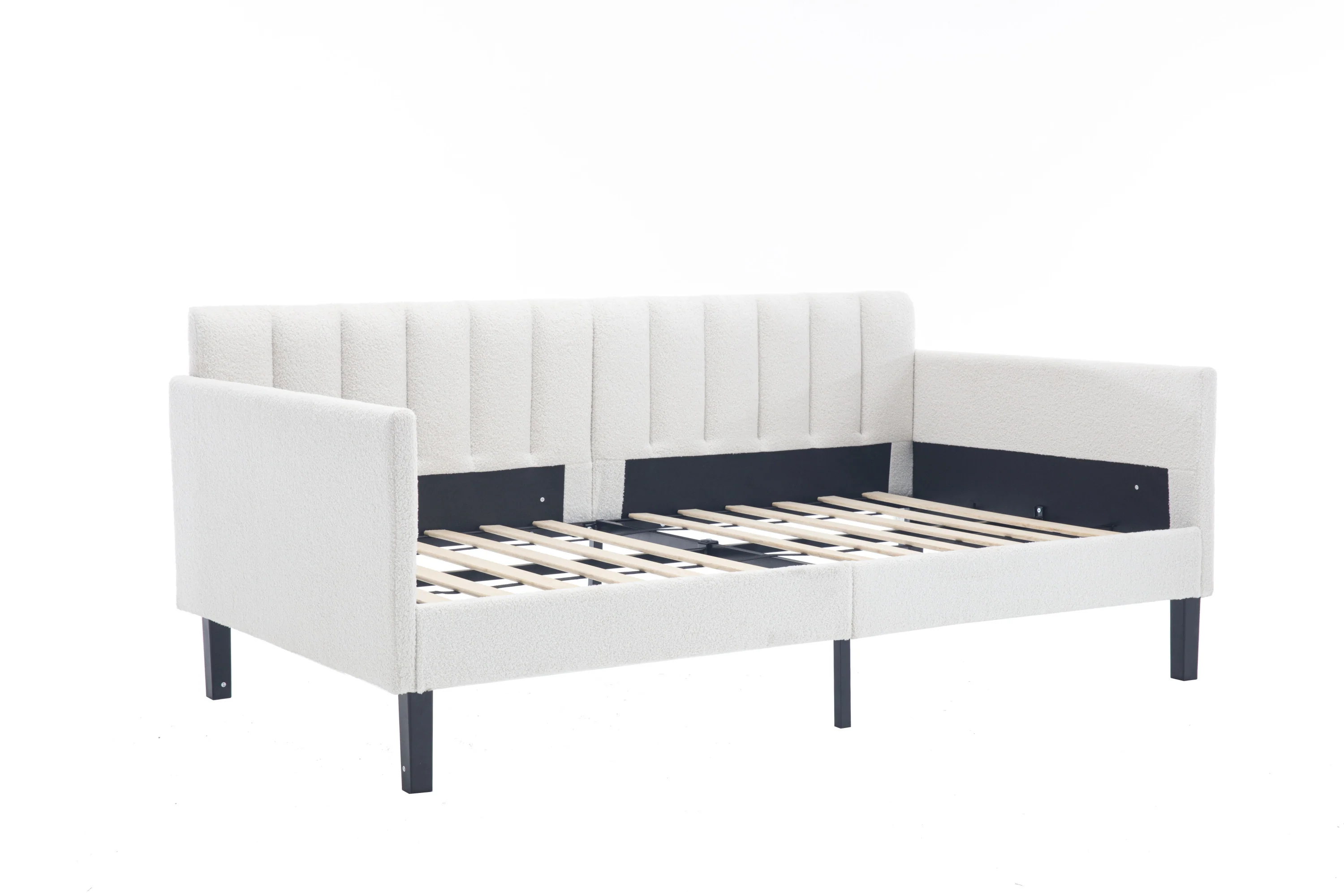 Walker Edison | Elena Twin Size Ivory Boucle Upholstered Daybed - Image 17