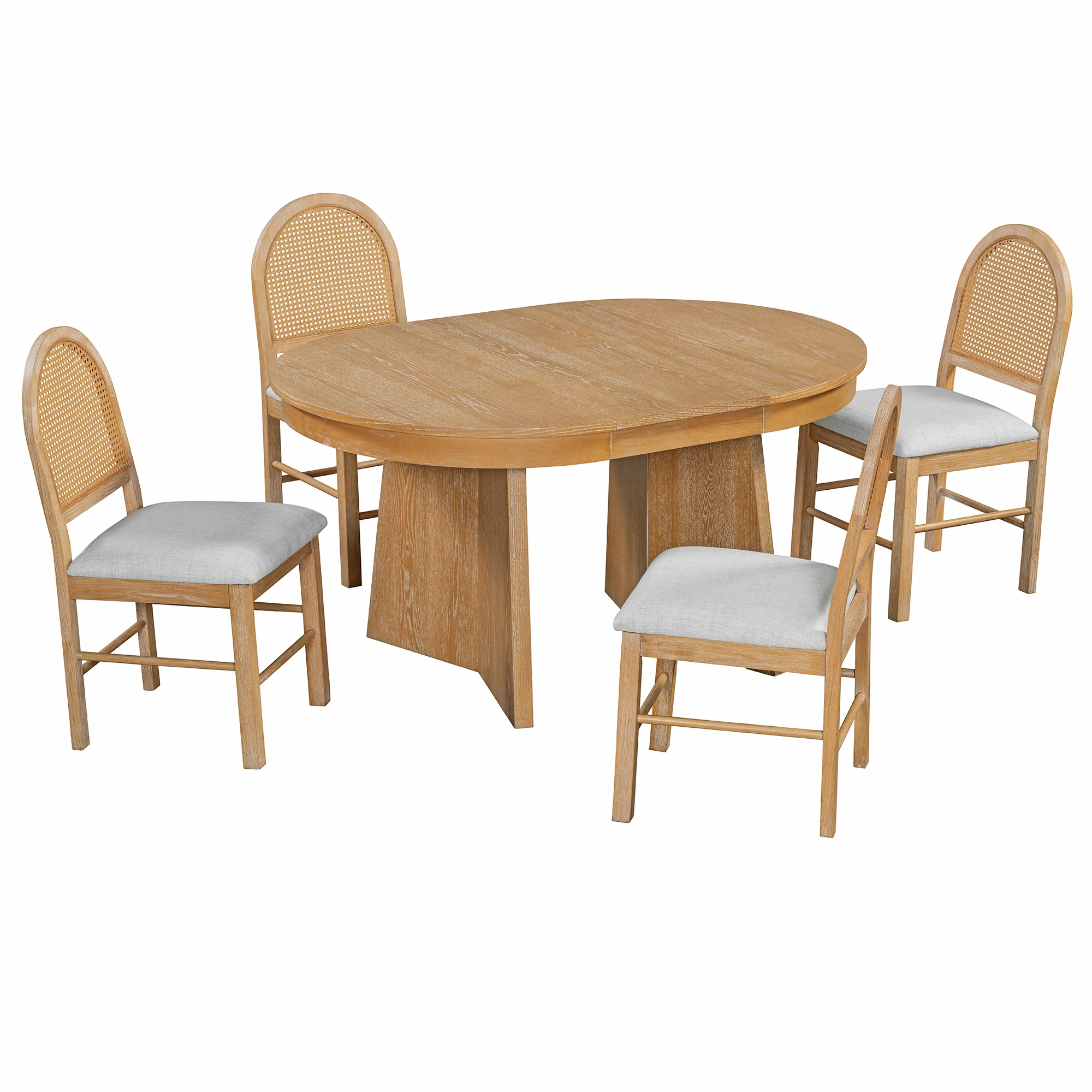 Walker Edison | Extendable 5-Piece Round Dining Table Set for 4 - Image 10