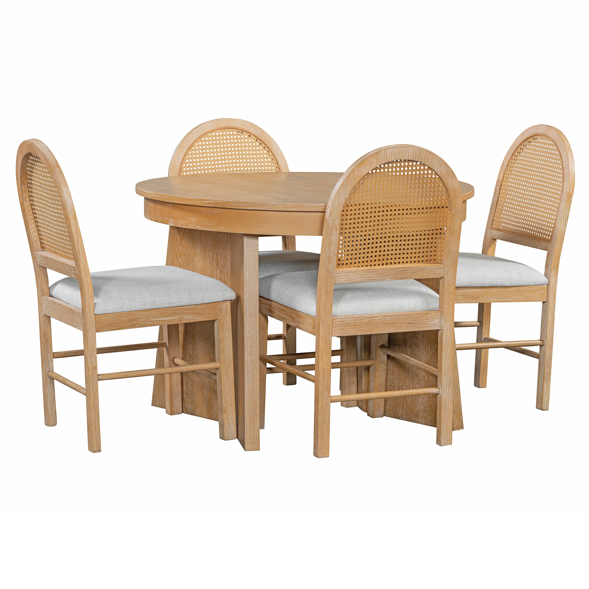 Walker Edison | Extendable 5-Piece Round Dining Table Set for 4 - Image 38