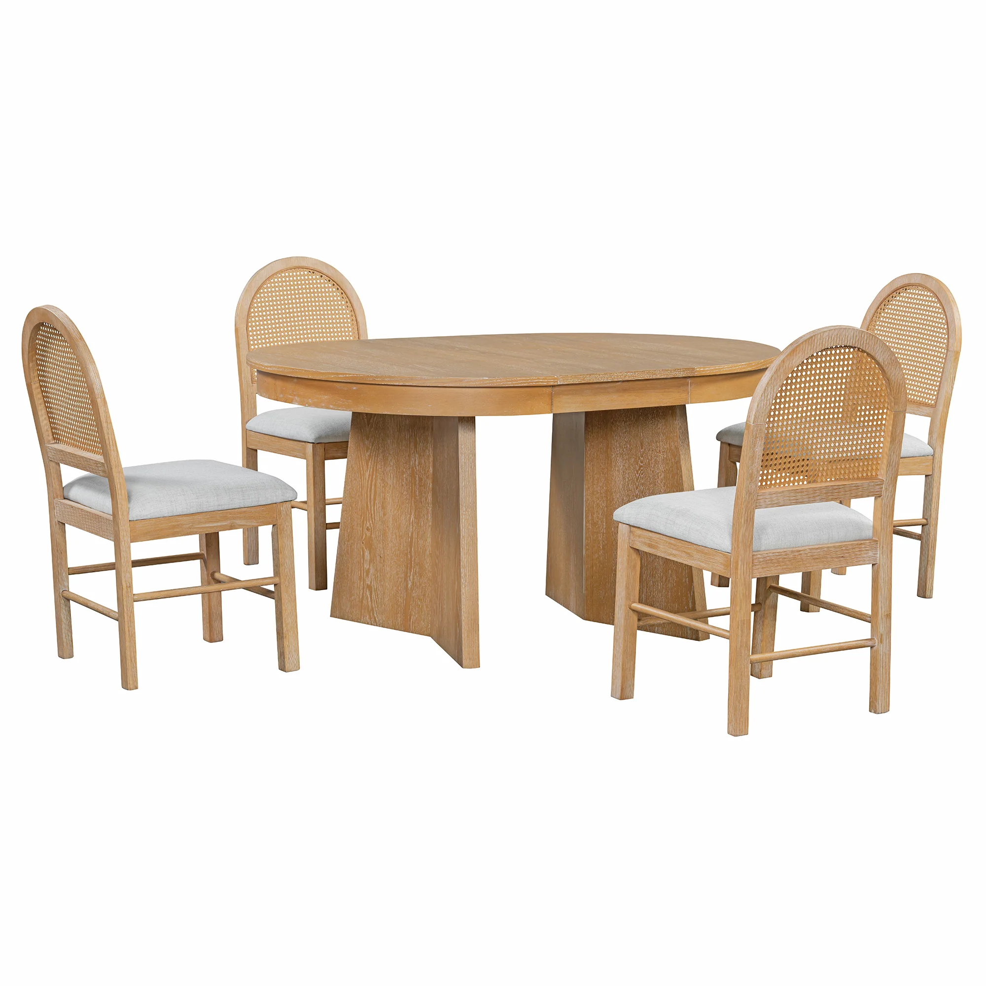 Walker Edison | Extendable 5-Piece Round Dining Table Set for 4 - Image 40
