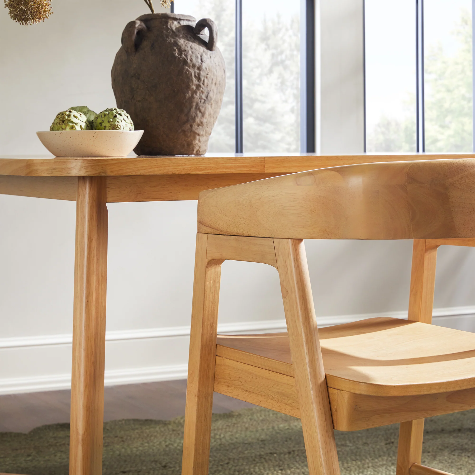 Ezra Modern Solid Wood Rounded Back Dining Chair (Set of 2) - Image 10
