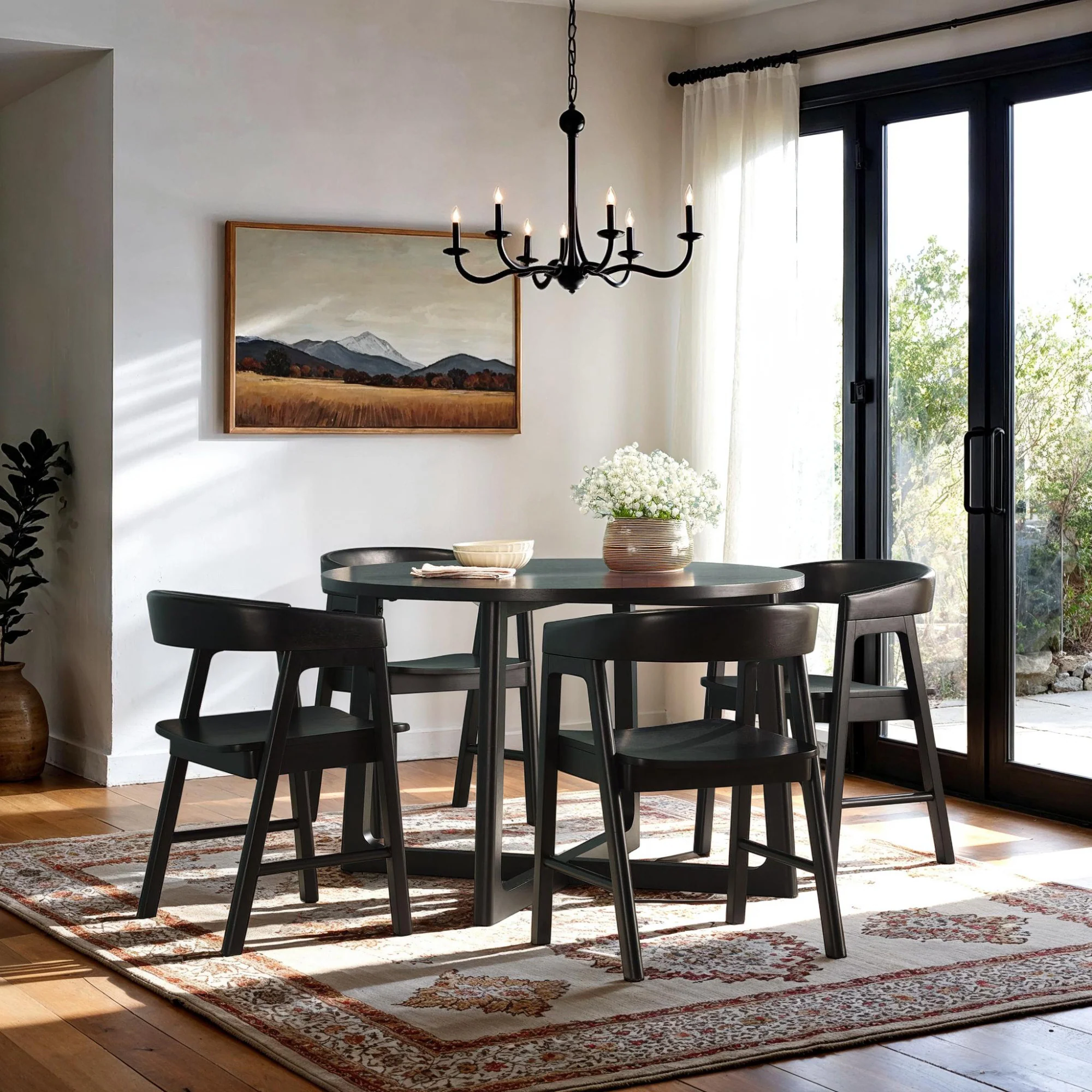 Ezra Modern Solid Wood Rounded Back Dining Chair (Set of 2) - Image 3