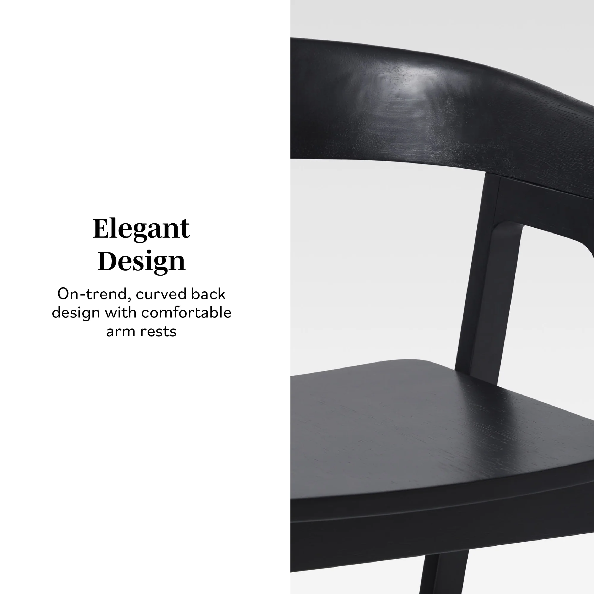 Ezra Modern Solid Wood Rounded Back Dining Chair (Set of 2) - Image 4